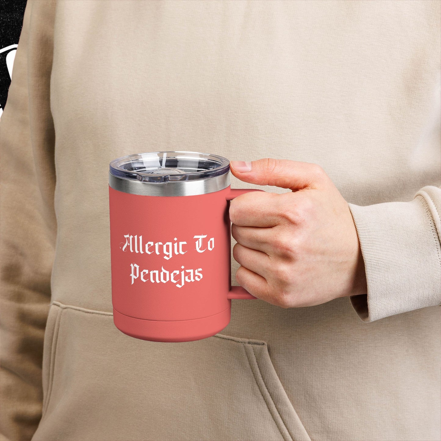 Allergic To Pendejas Coffee Mug Tumbler, 15oz - Stylish Drinkware for Coffee Lovers, Funny Gift for Friends, Unique Travel Mug, [...]