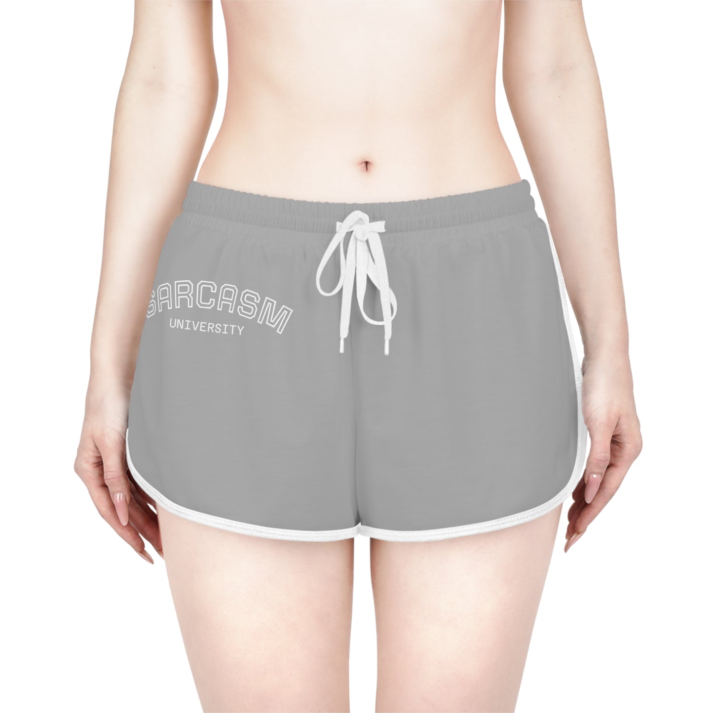 Cute Sarcasm University Women's Relaxed Shorts, Funny Summer Shorts, Casual Lounge Wear, Gift for Sarcasm Lovers, Comfy Beach Shorts
