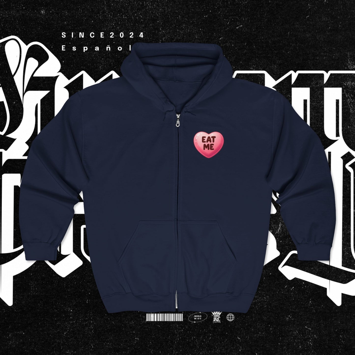 Eat Me - Heart Candy Zip Up Hoodie Sweatshirt