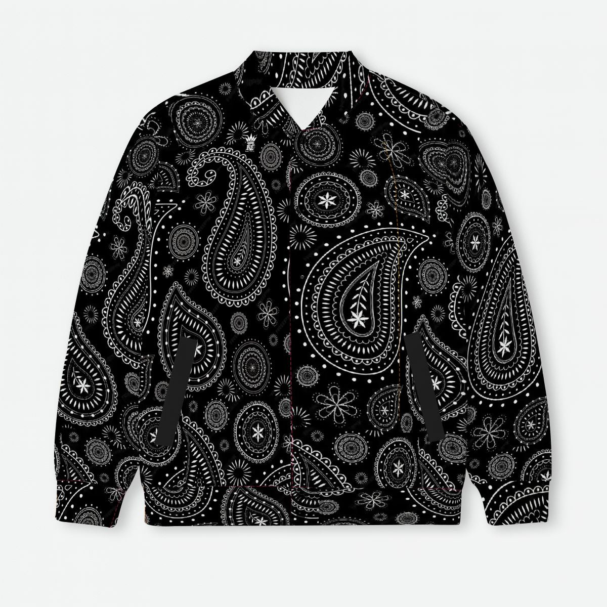 Button-up Baseball Jacket - Bandana Pattern
