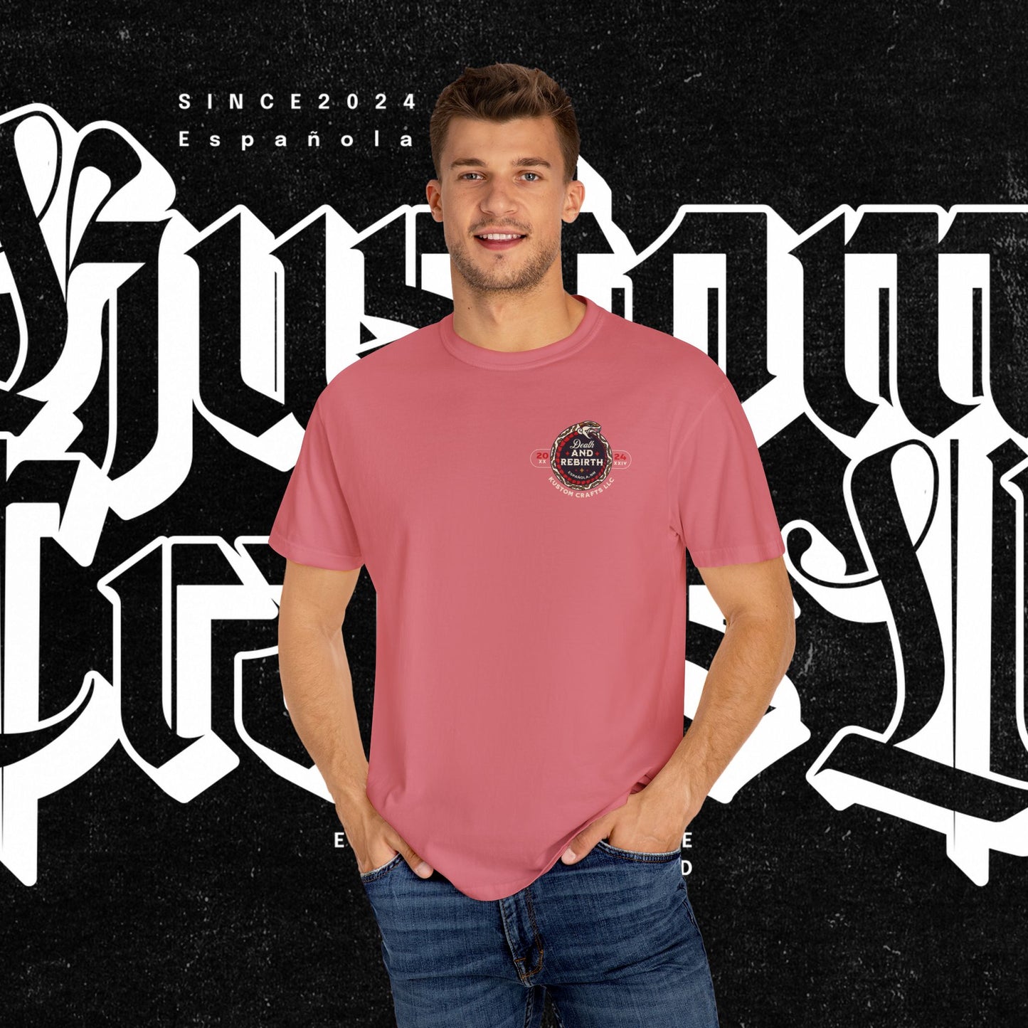 Death and Rebirth Red Snake Graphic Tee, Death Rebirth Unisex T-shirt, Streetwear Alternative Fashion, Serpent Design Shirt, Edgy Clothing