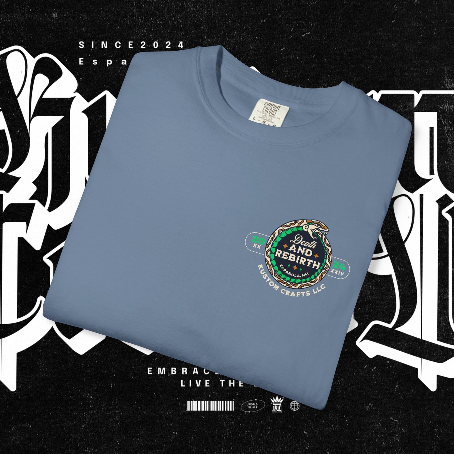 Death and Rebirth Snake Graphic Tee, Death Rebirth Unisex T-shirt, Streetwear Alternative Fashion, Serpent Design Shirt, Edgy Clothing