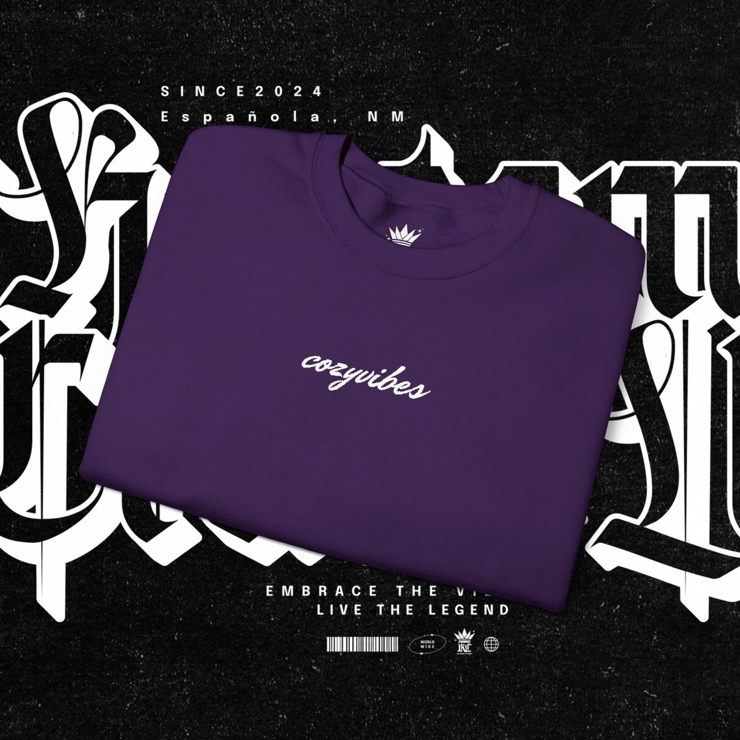 Cozy Vibes Embroidery Heavy Blend™ Crewneck Sweatshirt