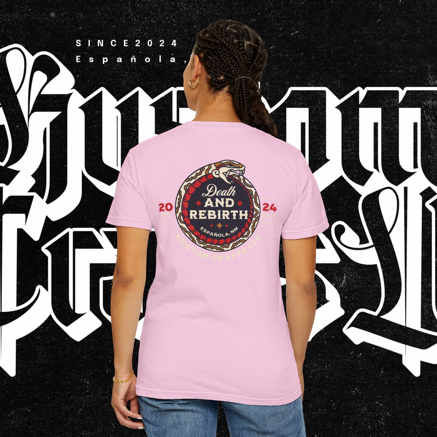 Death and Rebirth Red Snake Graphic Tee, Death Rebirth Unisex T-shirt, Streetwear Alternative Fashion, Serpent Design Shirt, Edgy Clothing