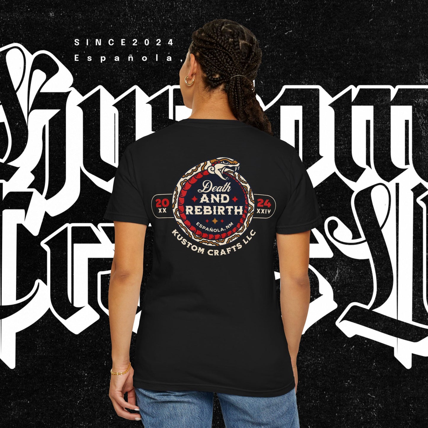 Death and Rebirth Red Snake Graphic Tee, Death Rebirth Unisex T-shirt, Streetwear Alternative Fashion, Serpent Design Shirt, Edgy Clothing