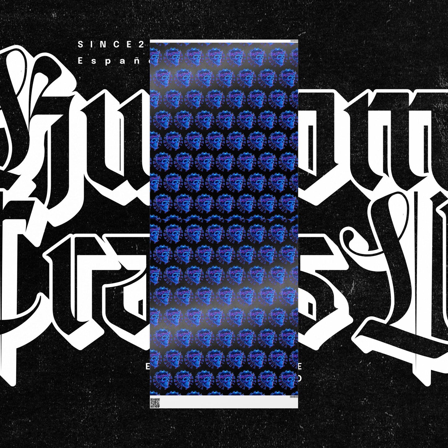 Wrapping Papers Crown of Thorns Skull Neon Design