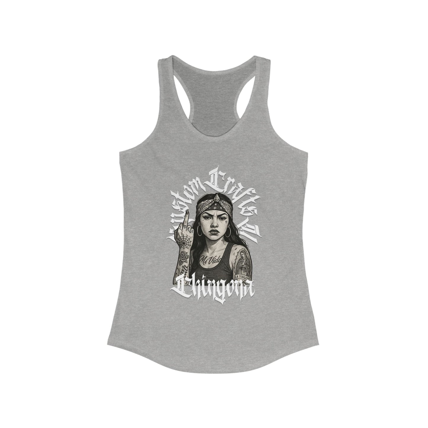 Chingona Womens Tank Top - Racerback Tank for Latinas, Empowering Female Graphic Tee, Sleeveless Shirt for Women, Chic Summer Singlet,