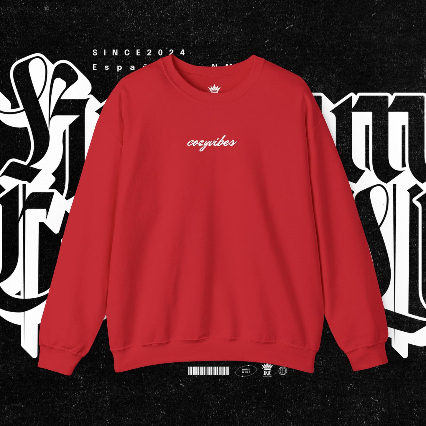 Cozy Vibes Embroidery Heavy Blend™ Crewneck Sweatshirt