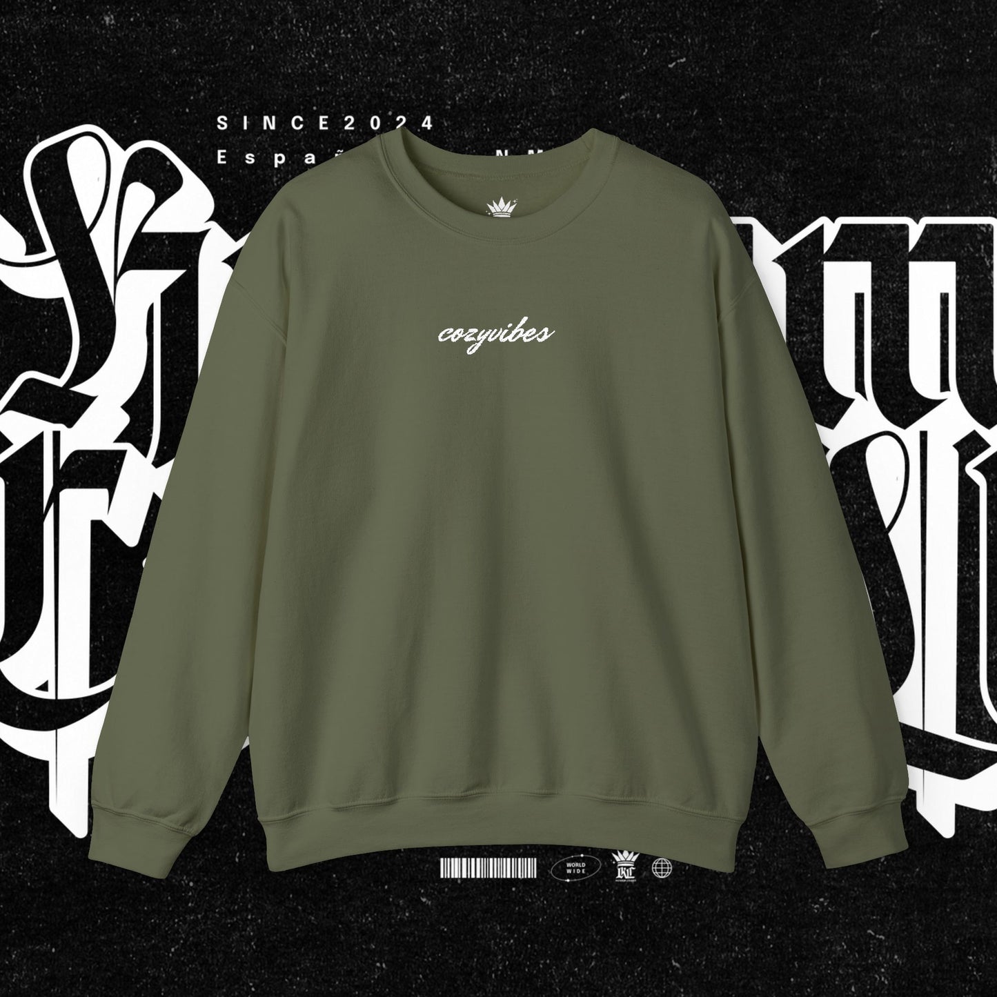 Cozy Vibes Embroidery Heavy Blend™ Crewneck Sweatshirt