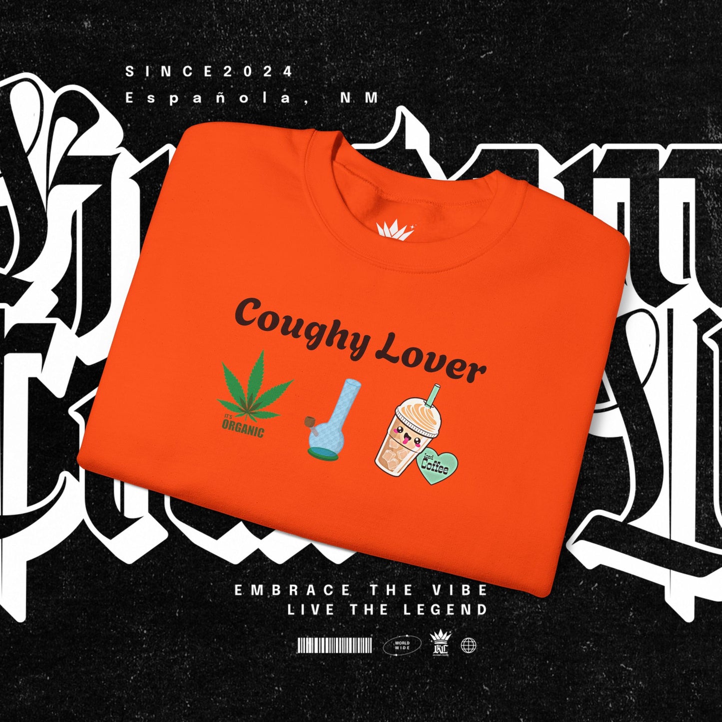Coughy Lover Crewneck Sweatshirt | Cozy Pullover for Cannabis Enthusiasts, Gift for Holidays, Casual Wear, Trendy Sweatshirt