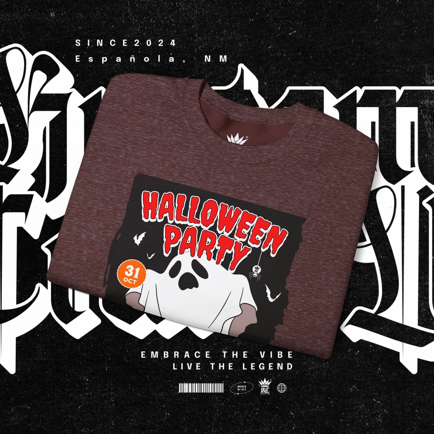Halloween Party Sweatshirt, Spooky Season Apparel, Ghost Design Crewneck, Unisex Halloween Gift, Cozy Fall Fashion