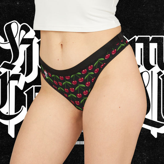 Cherry Blossom Women's Thongs, Cute Underwear, AOP Panties, Summer Lingerie, Gift for Her