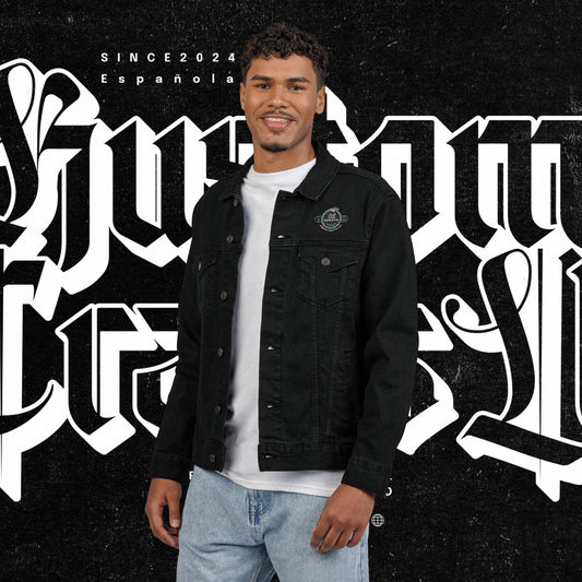 Embroidery Denim Jacket - Death and Rebirth Snake Design