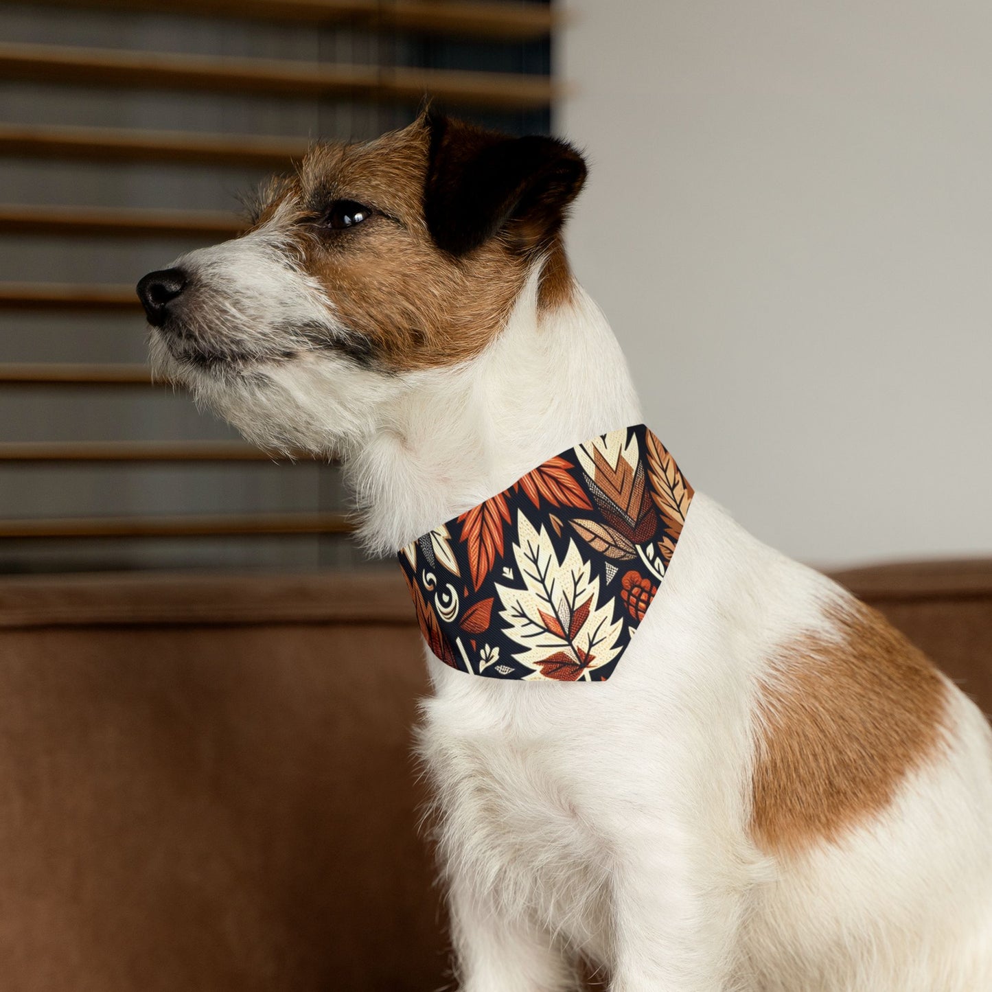 Bohemian Floral Pet Bandana Collar, Autumn Dog Accessory, Adjustable Pet Scarf, Fall Pet Fashion, Stylish Dog Bandana