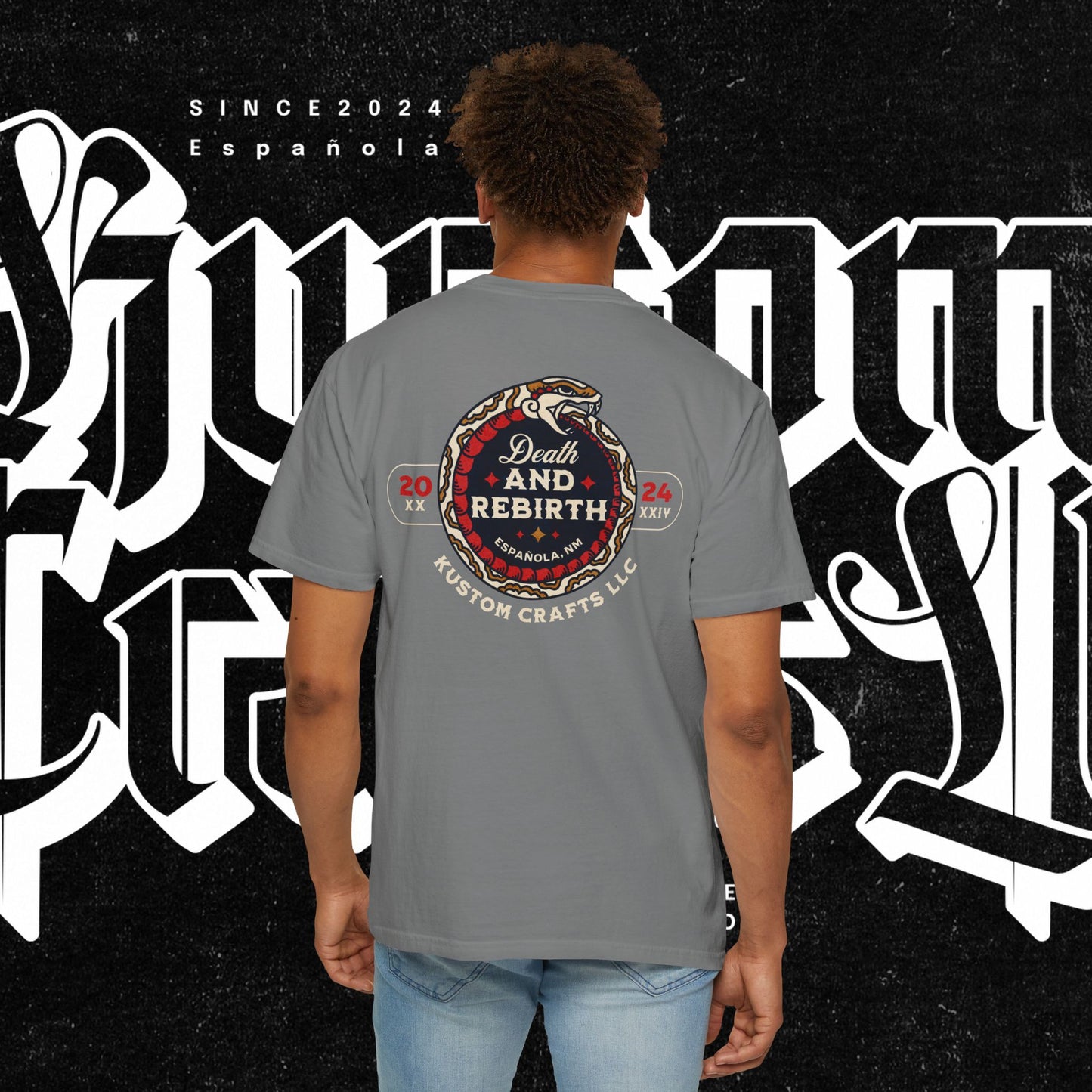 Death and Rebirth Red Snake Graphic Tee, Death Rebirth Unisex T-shirt, Streetwear Alternative Fashion, Serpent Design Shirt, Edgy Clothing
