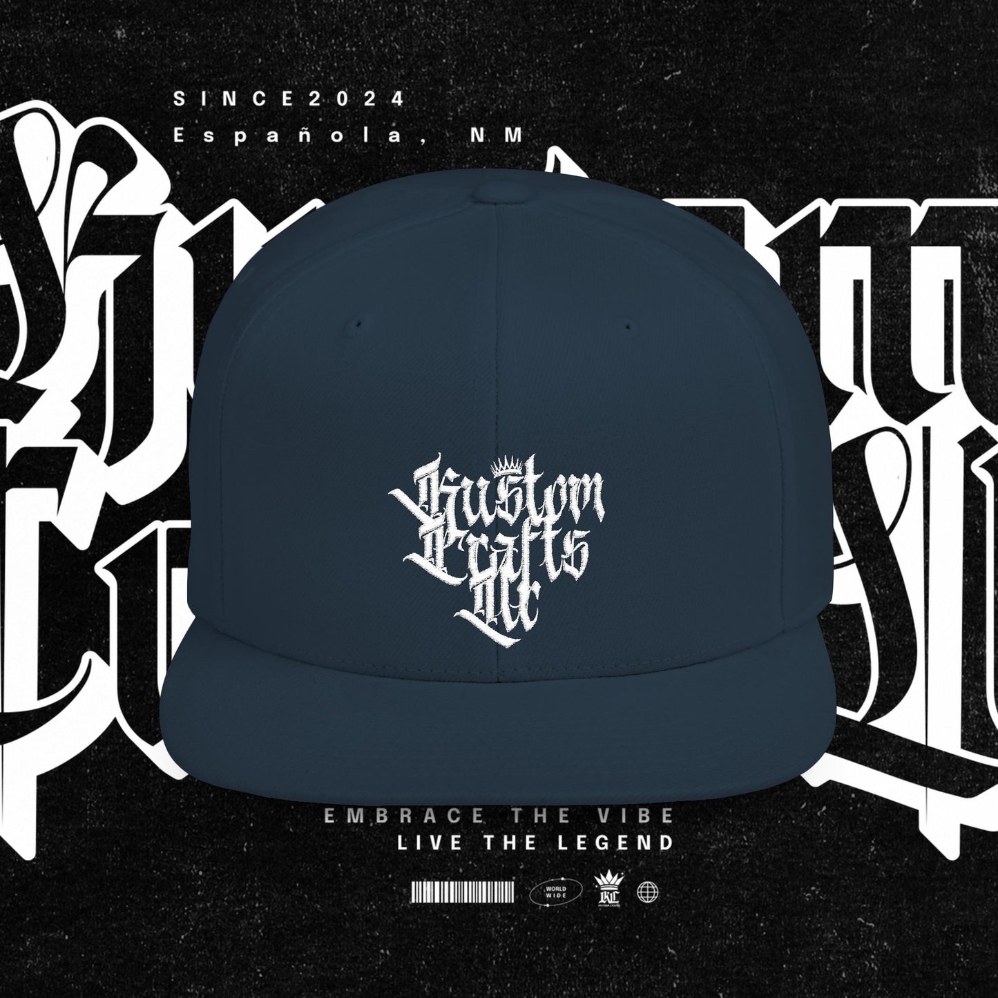 Custom Flat Bill Snapback Hat | Embrace the Vibe, Live the Legend | Perfect for Streetwear, Festivals, Casual Outings, Gifts
