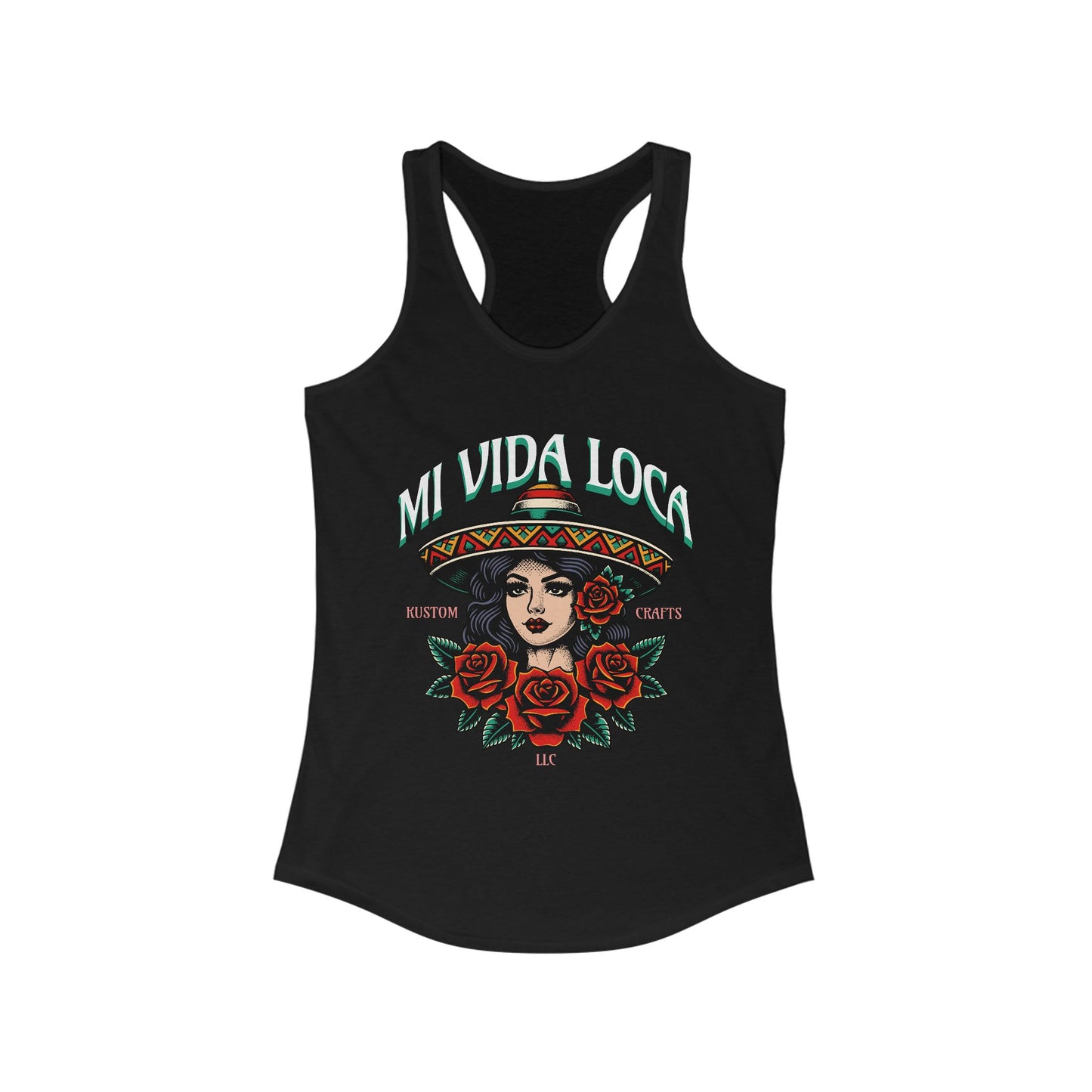Mi Vida Loca Mexican Heritage Racerback Tank, Women's Festival Shirt, Boho Summer Top, Ideal for Cinco de Mayo and Music Festivals, Cultural Pride [...]