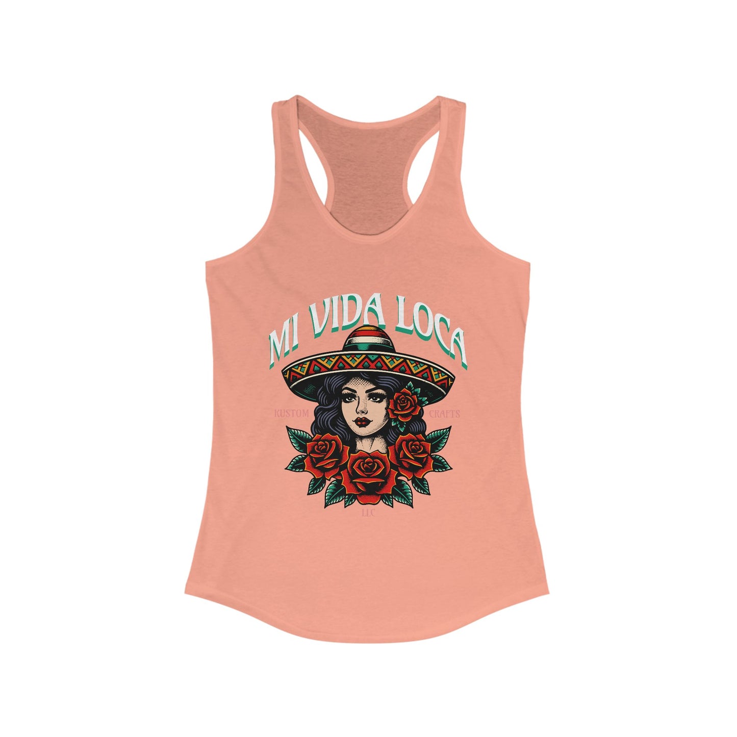 Mi Vida Loca Mexican Heritage Racerback Tank, Women's Festival Shirt, Boho Summer Top, Ideal for Cinco de Mayo and Music Festivals, Cultural Pride [...]