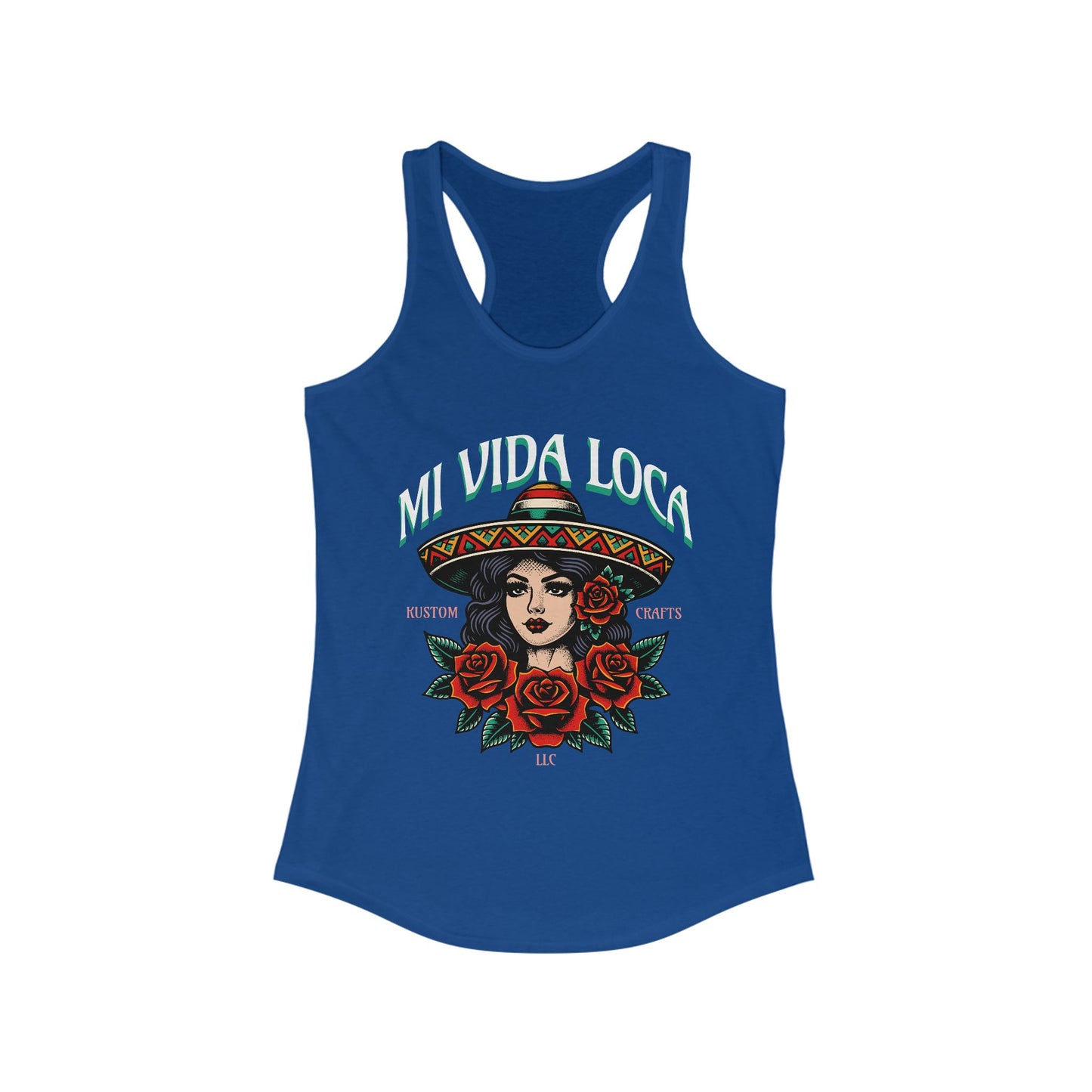Mi Vida Loca Mexican Heritage Racerback Tank, Women's Festival Shirt, Boho Summer Top, Ideal for Cinco de Mayo and Music Festivals, Cultural Pride [...]