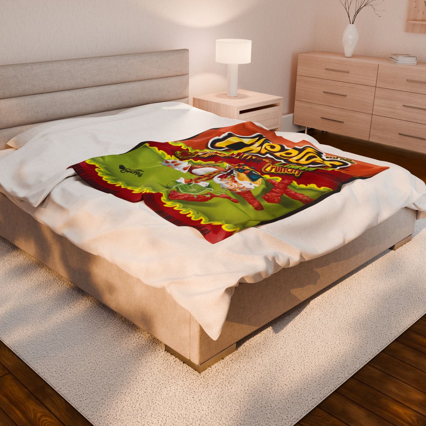 Cozy Flammin Hot Cheetos Velveteen Plush Blanket for Relaxation, Flamin' Hot Cheetos Inspired Gift for Snack Lovers, Soft Decorative Throw, Perfect for [...]