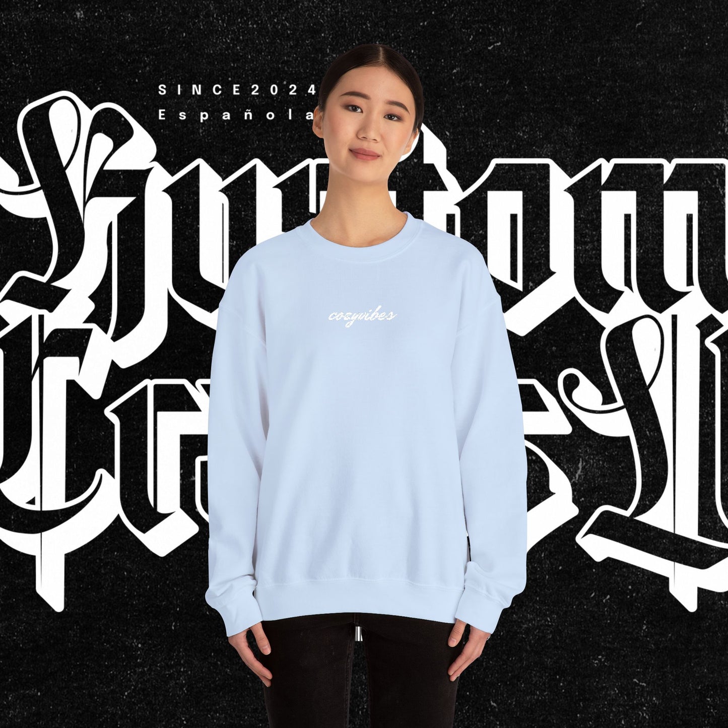 Cozy Vibes Embroidery Heavy Blend™ Crewneck Sweatshirt