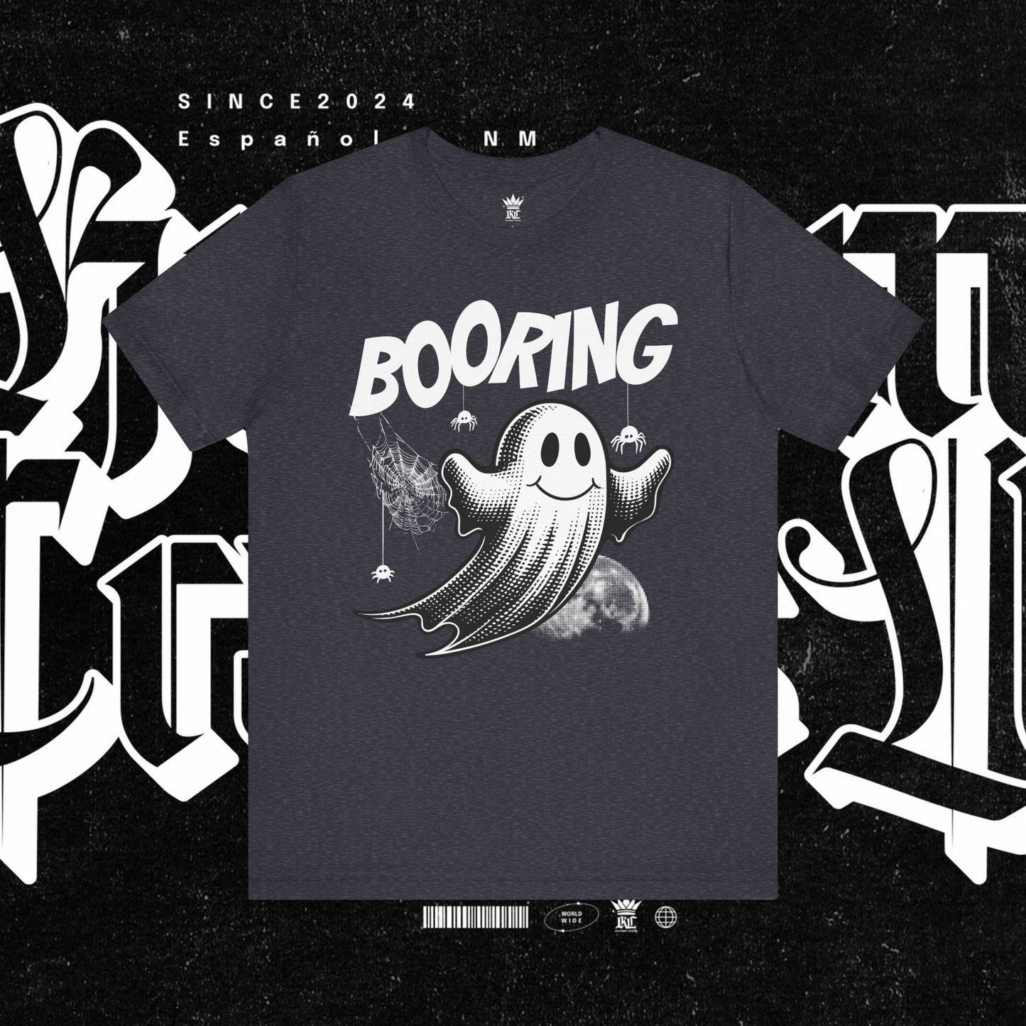 Ghostly Boo-Ring Fun Tee - Spooky Vibes, Perfect for Halloween, Casual Wear, Gift for Ghost Lovers, Graphic Tee, Trendy Outfit