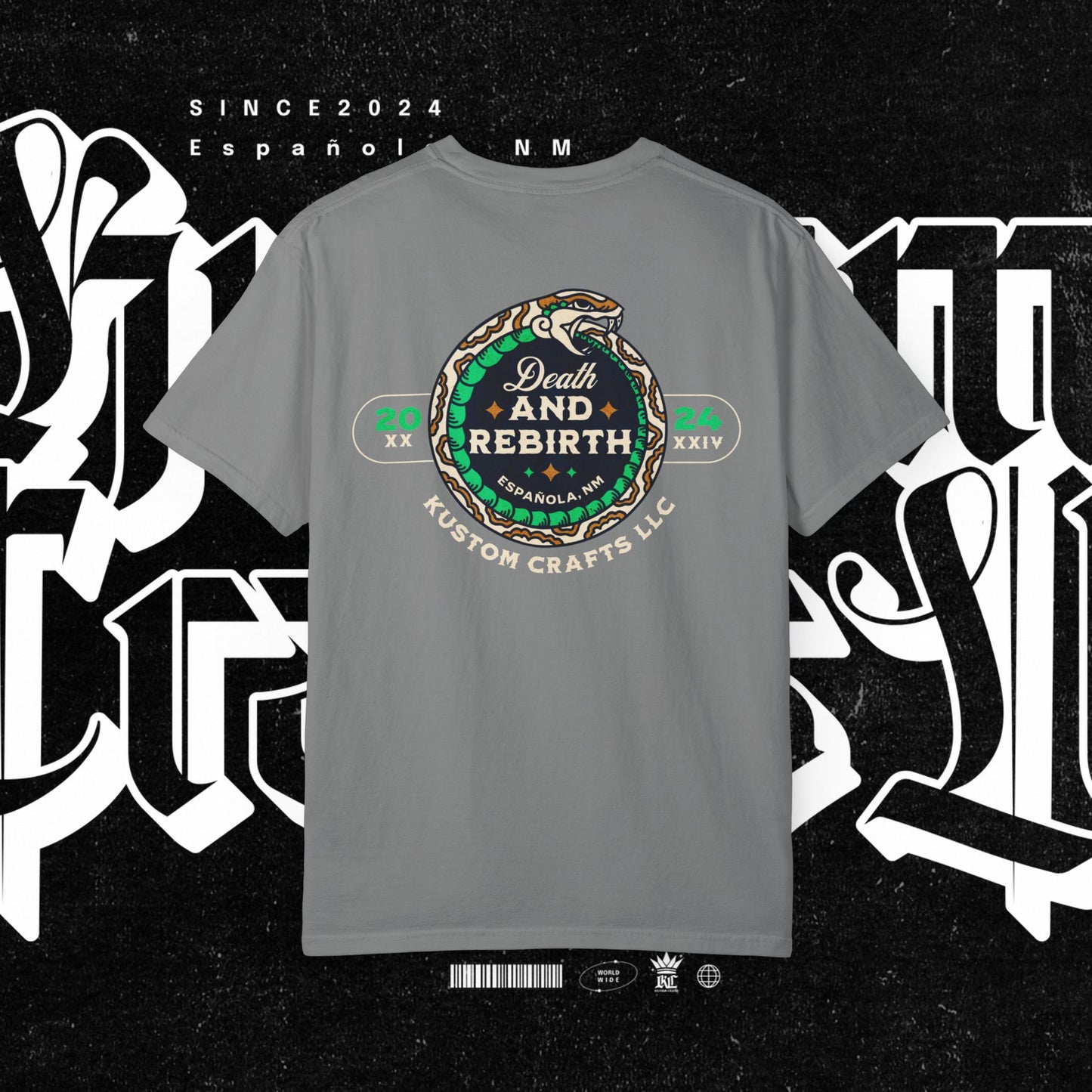 Death and Rebirth Snake Graphic Tee, Death Rebirth Unisex T-shirt, Streetwear Alternative Fashion, Serpent Design Shirt, Edgy Clothing