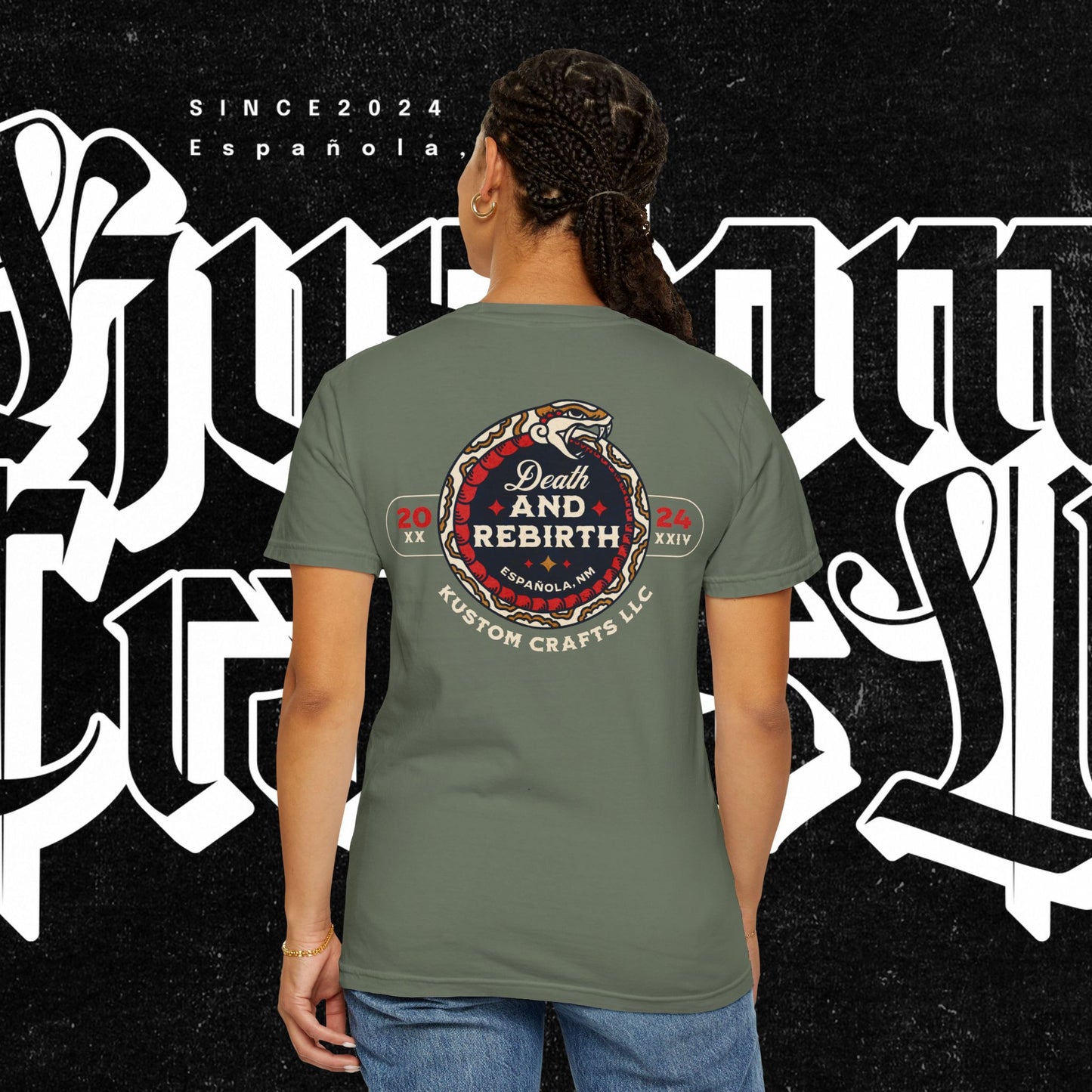 Death and Rebirth Red Snake Graphic Tee, Death Rebirth Unisex T-shirt, Streetwear Alternative Fashion, Serpent Design Shirt, Edgy Clothing