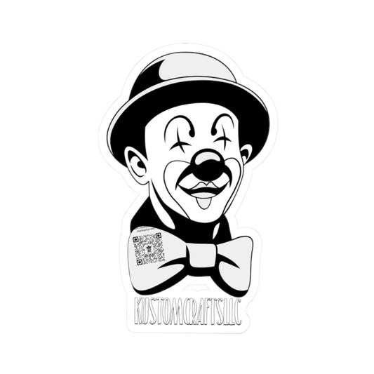Vintage Class Clown Kiss-Cut Stickers, Fun Gift, Laptop Decor, Carnival Inspiration, Artistic Home Decor