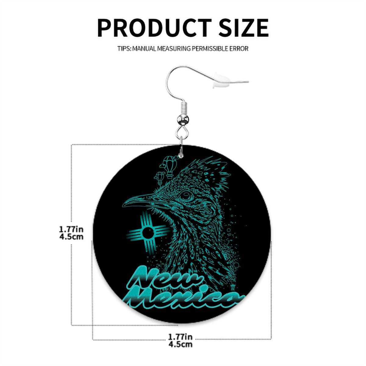 NM Vibes Leather Round Earrings - New Mexico Southwestern Jewelry