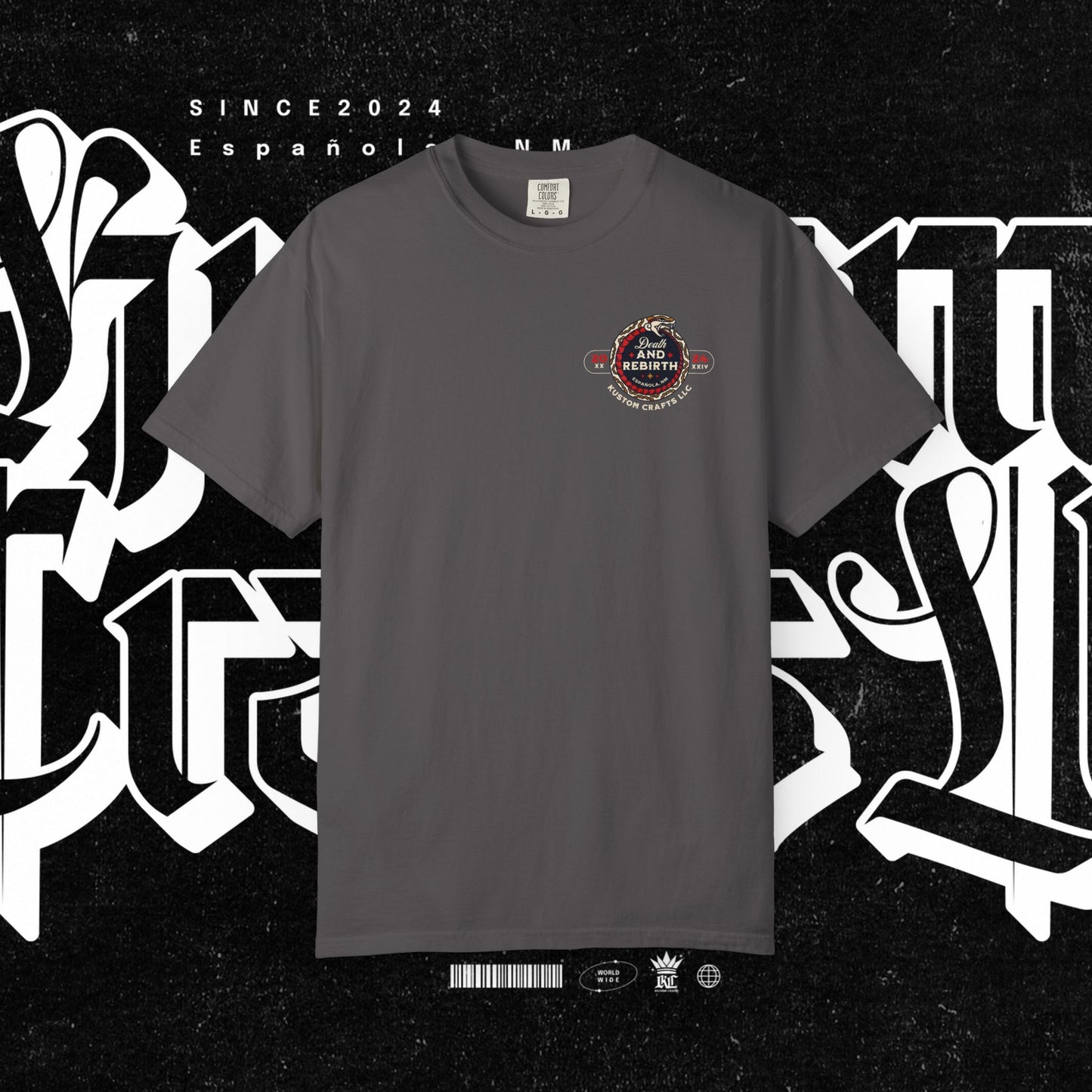 Death and Rebirth Red Snake Graphic Tee, Death Rebirth Unisex T-shirt, Streetwear Alternative Fashion, Serpent Design Shirt, Edgy Clothing