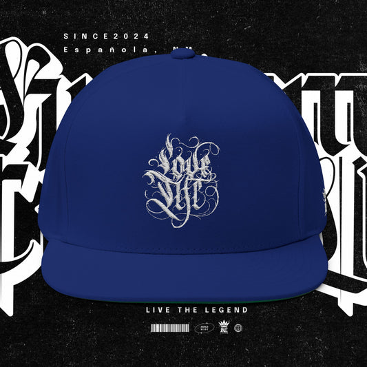 Embroidered Flat Bill Cap - Love Life Graffiti Style Hat
