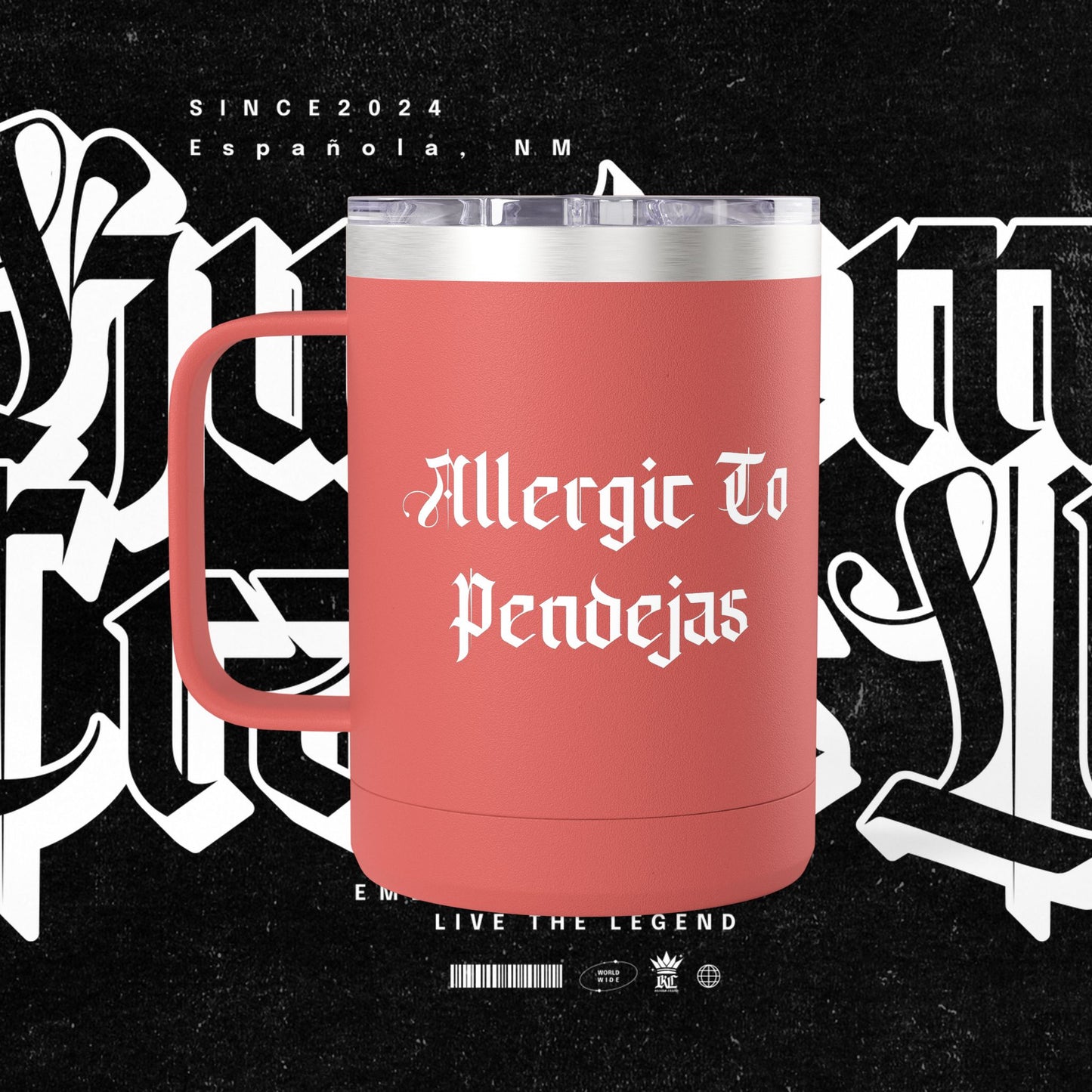 Allergic To Pendejas Coffee Mug Tumbler, 15oz - Stylish Drinkware for Coffee Lovers, Funny Gift for Friends, Unique Travel Mug, [...]