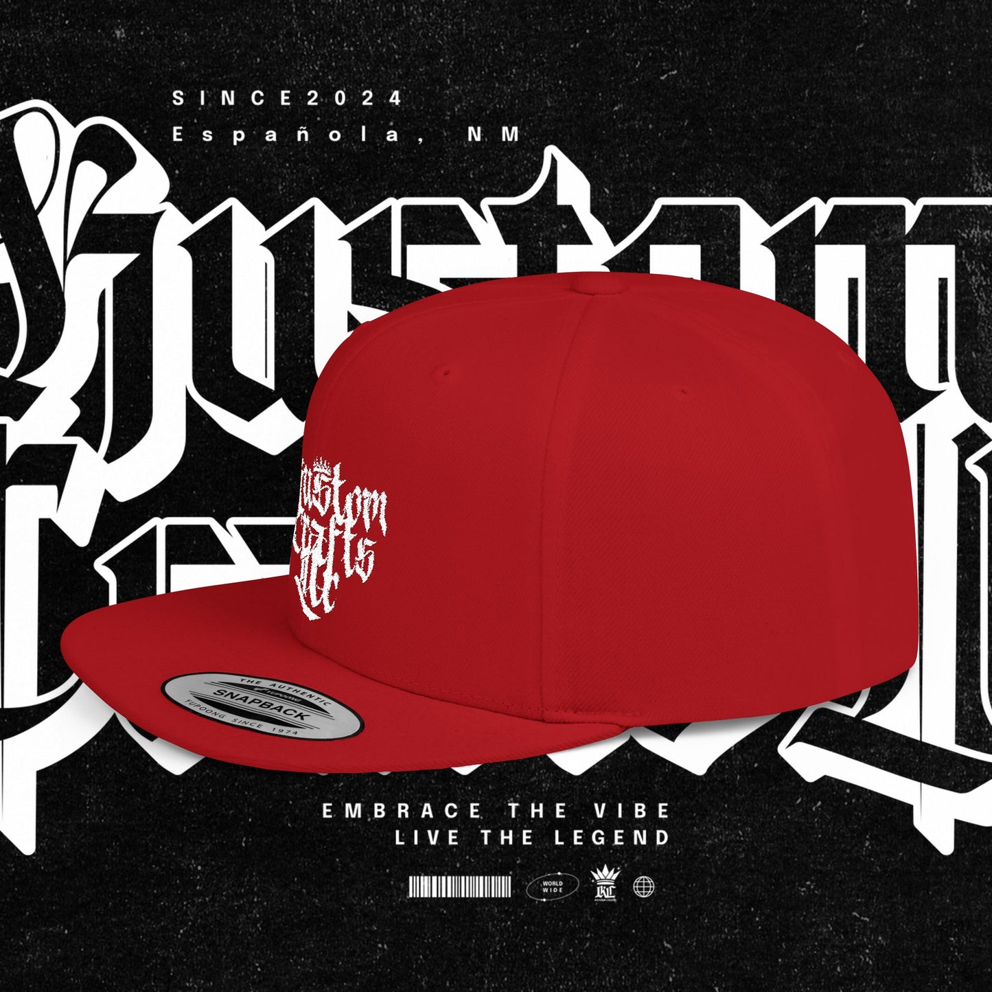 Custom Flat Bill Snapback Hat | Embrace the Vibe, Live the Legend | Perfect for Streetwear, Festivals, Casual Outings, Gifts