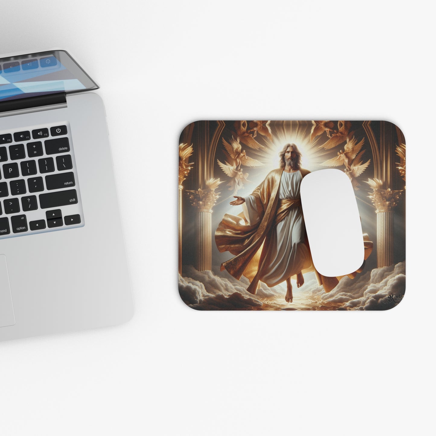 Heavenly Inspired Mouse Pad, Christian Gift, Office Desk Décor, Religious Art, Spiritual Workspace