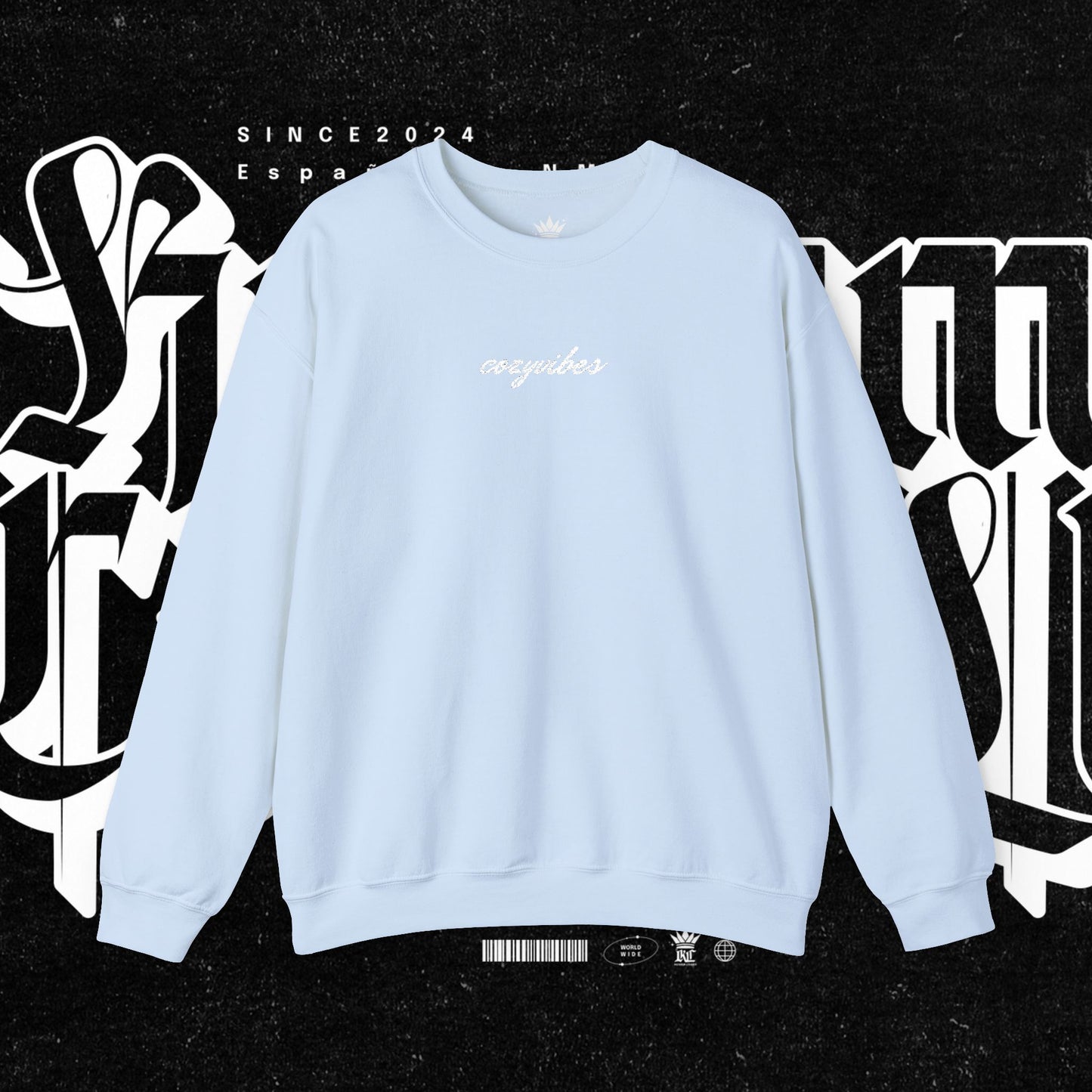 Cozy Vibes Embroidery Heavy Blend™ Crewneck Sweatshirt
