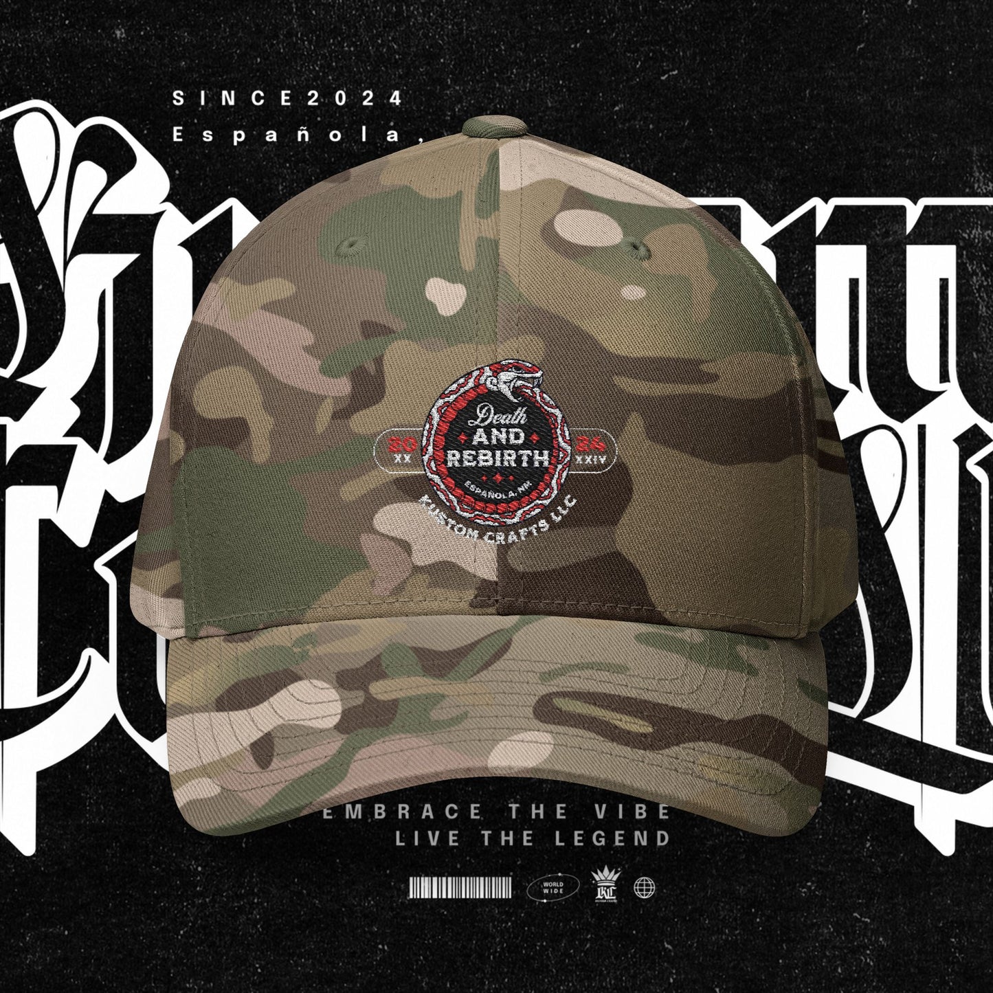 Embroidered Death and Rebirth Cap