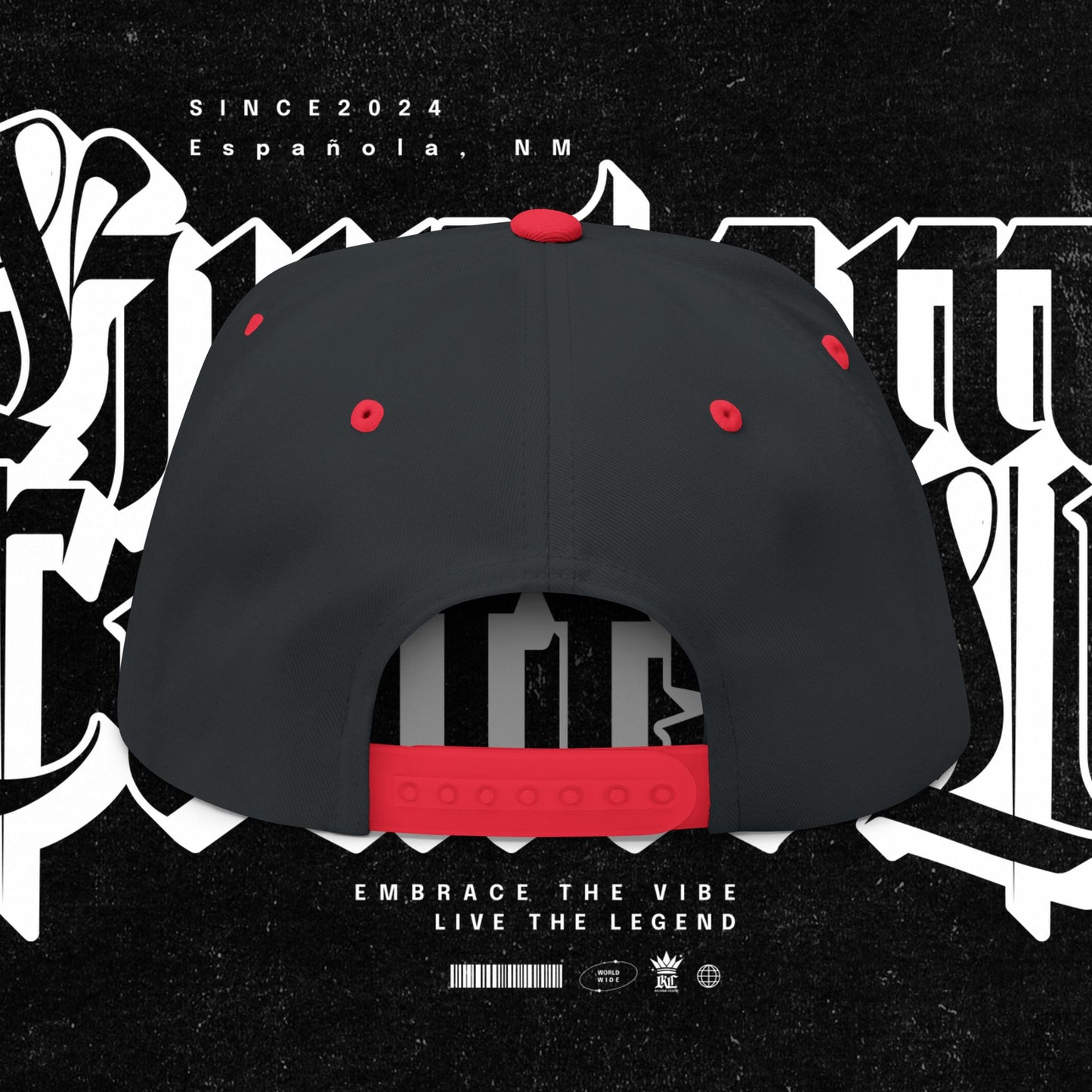 Embroidered Flat Bill Cap - Love Life Graffiti Style Hat