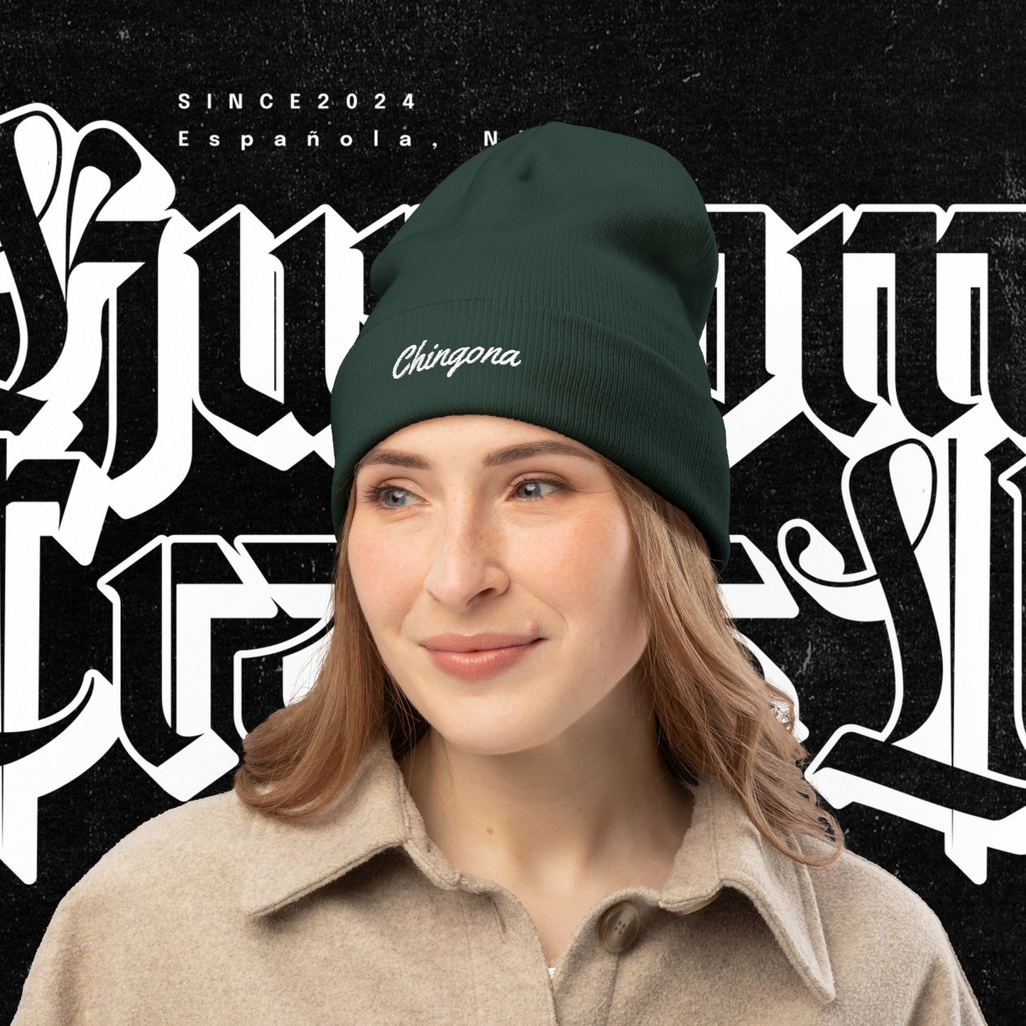 Chingona EMBROIDERED Knit Beanie, Warm Winter Hat, Chingona Embroidered Beanie, Gift for Her, Trendy Accessories