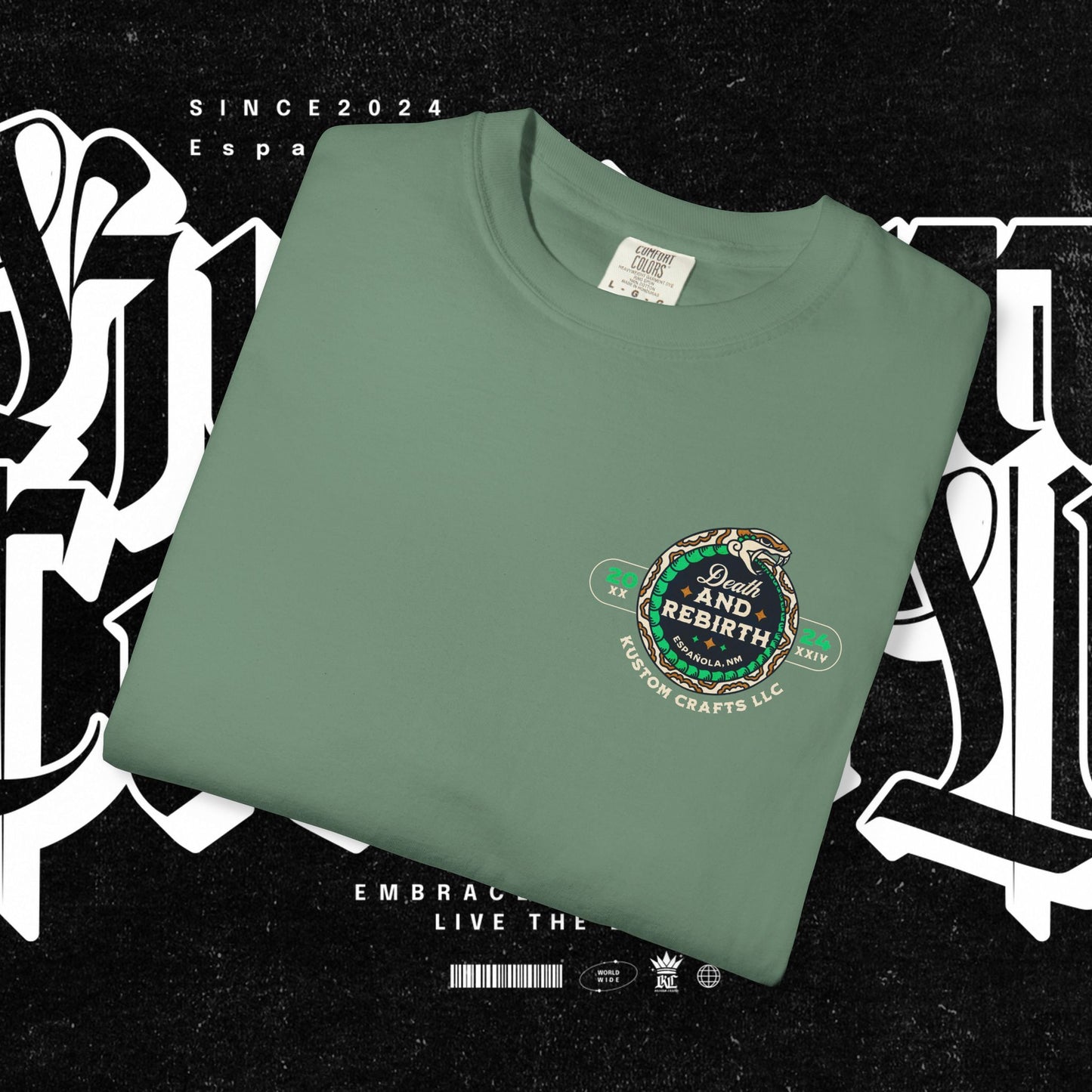 Death and Rebirth Snake Graphic Tee, Death Rebirth Unisex T-shirt, Streetwear Alternative Fashion, Serpent Design Shirt, Edgy Clothing