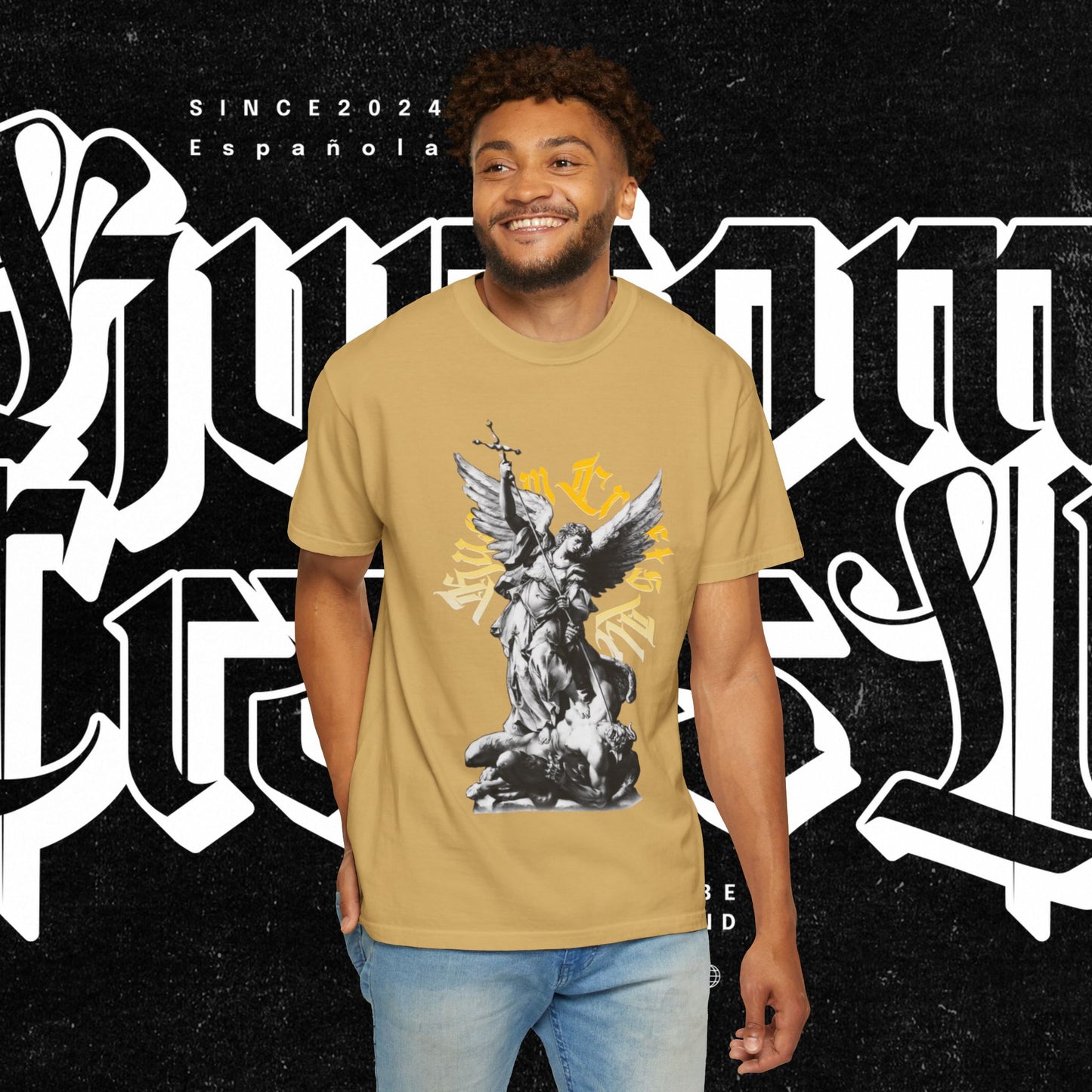 Saint Micheal Vintage-Inspired Graphic T-Shirt featuring Angel Design, Perfect for Casual Wear, Gift for Art Lovers, Streetwear Essential, Unisex Tee