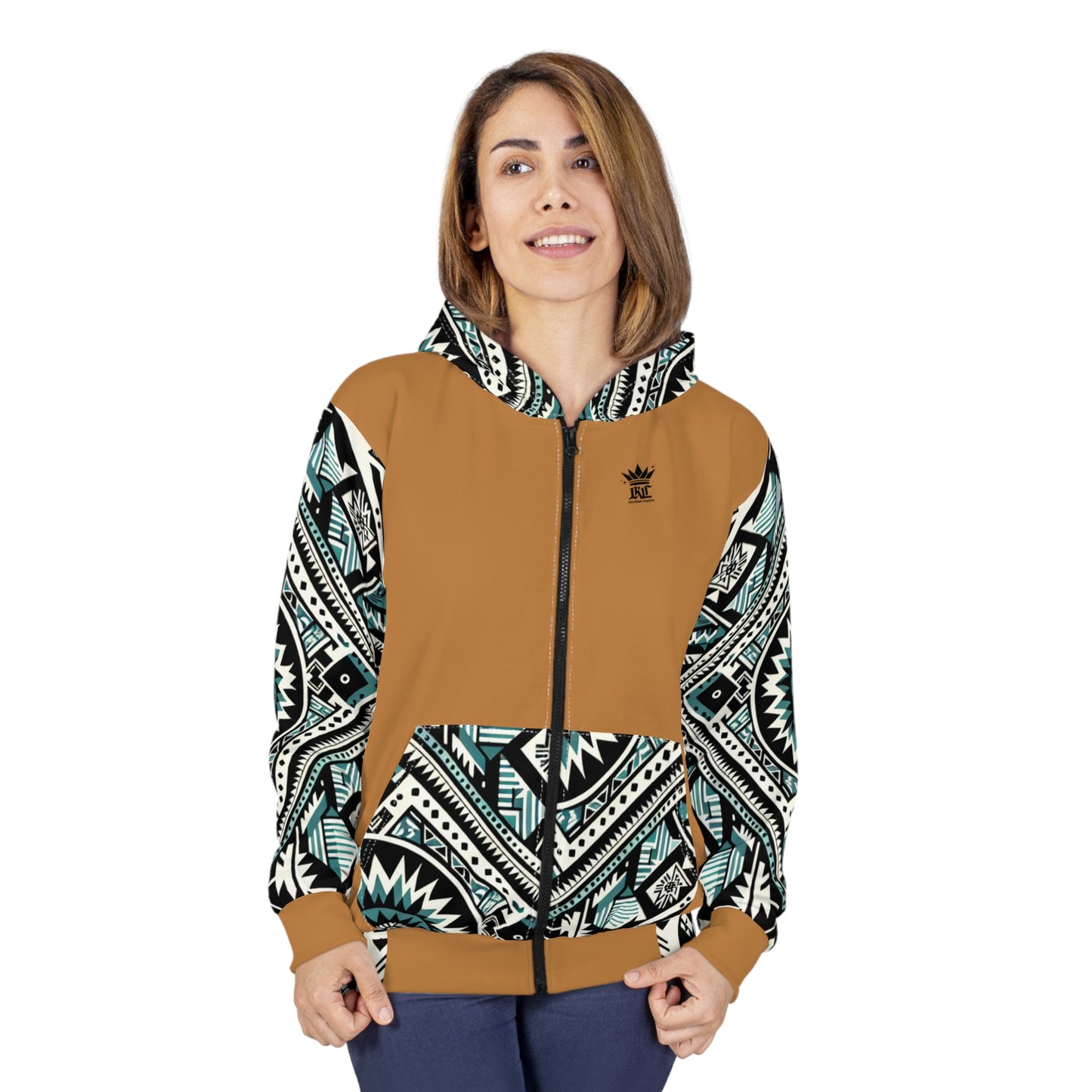 Southwest (Light-Brown) Zip Hoodie
