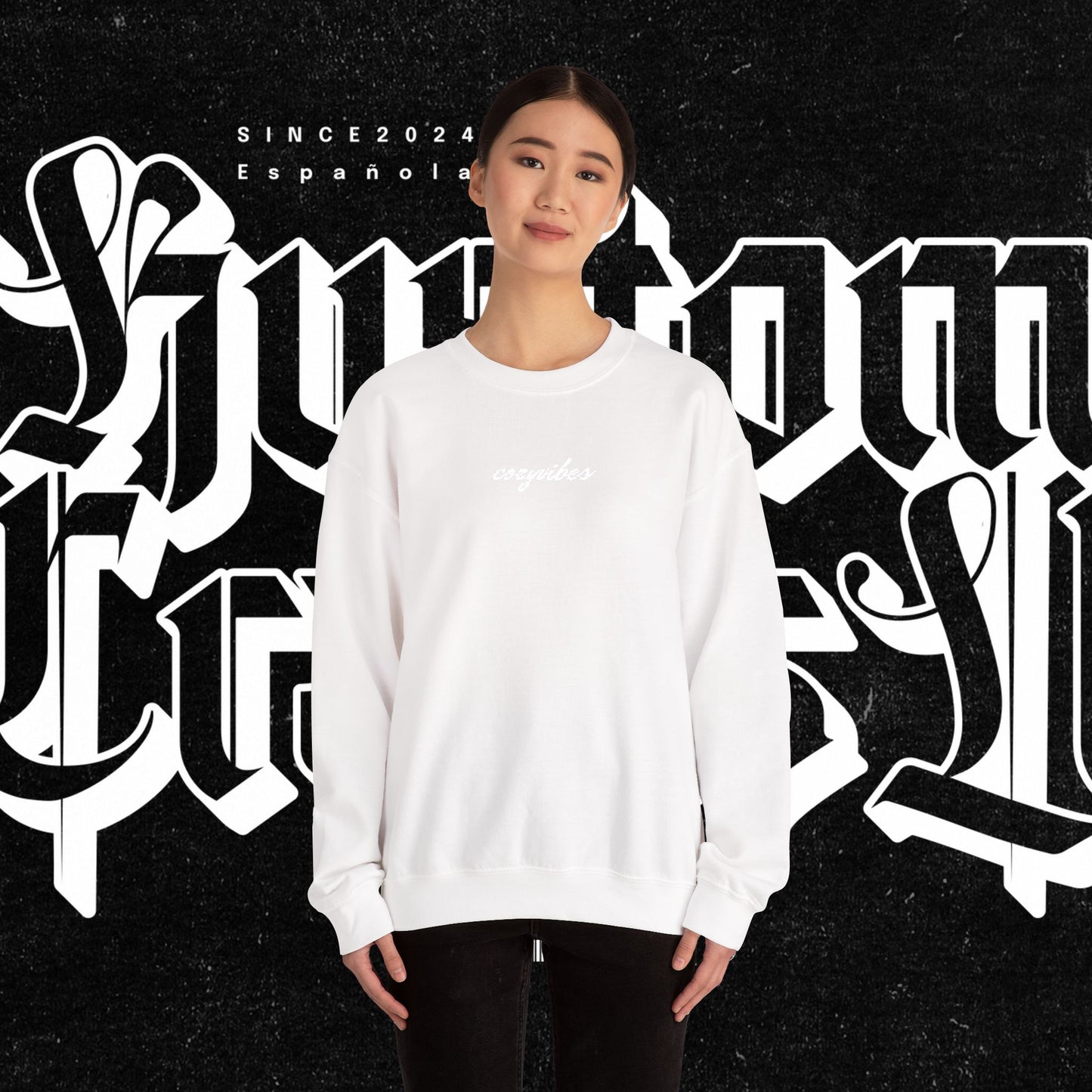 Cozy Vibes Embroidery Heavy Blend™ Crewneck Sweatshirt