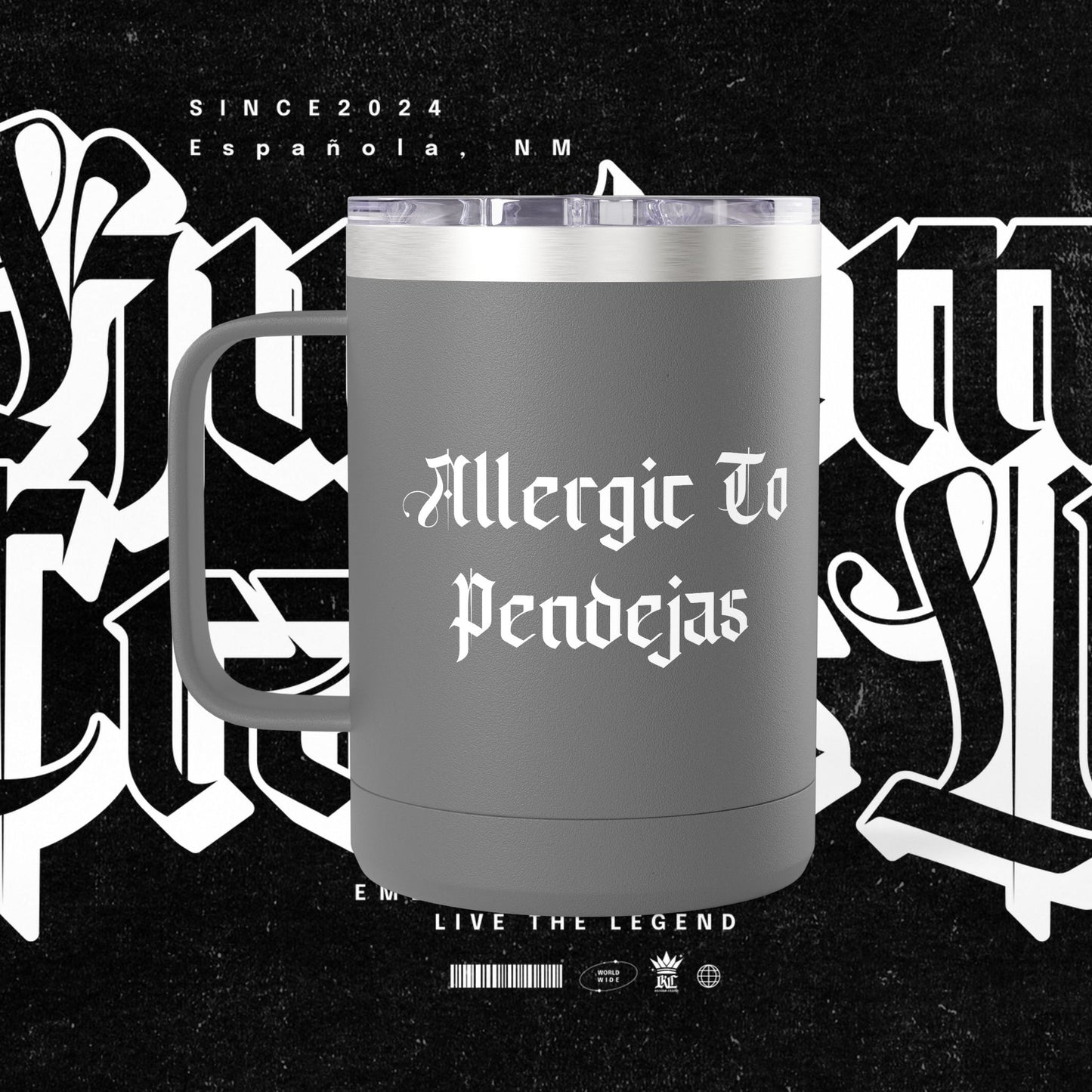 Allergic To Pendejas Coffee Mug Tumbler, 15oz - Stylish Drinkware for Coffee Lovers, Funny Gift for Friends, Unique Travel Mug, [...]