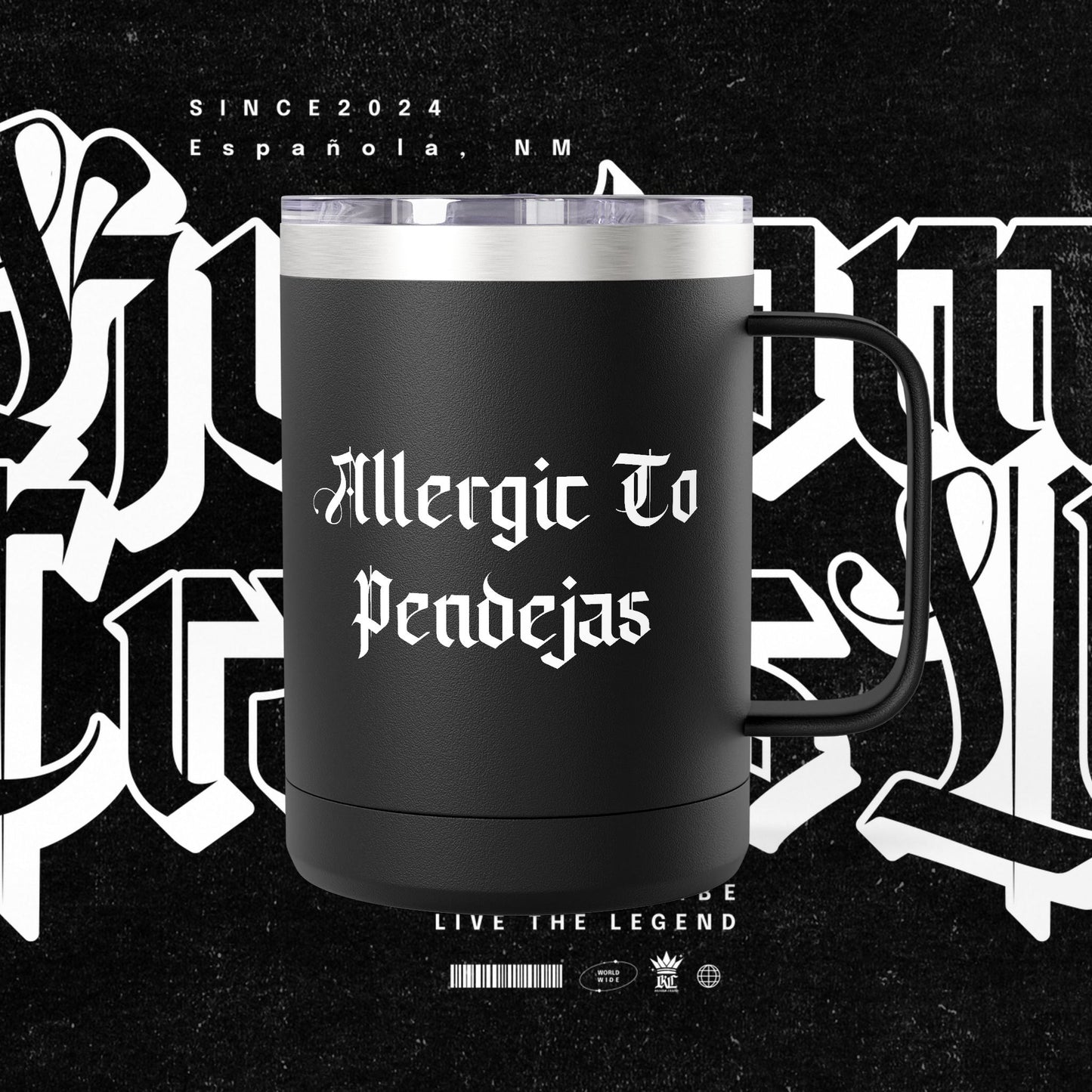 Allergic To Pendejas Coffee Mug Tumbler, 15oz - Stylish Drinkware for Coffee Lovers, Funny Gift for Friends, Unique Travel Mug, [...]