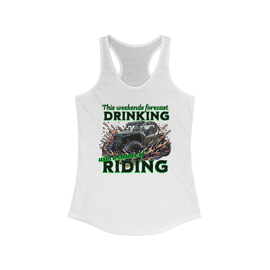 Weekend Vibes Racerback Tank: Perfect for Riding & Drinking, Summer Fun Tank, Gift for Bikers, Outdoor Adventure Top, Cozy Summer Wear