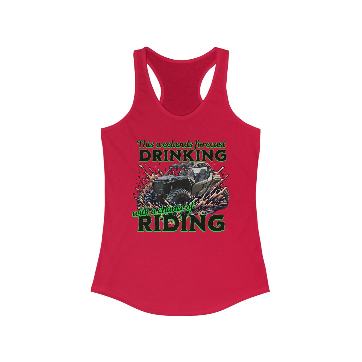 Weekend Vibes Racerback Tank: Perfect for Riding & Drinking, Summer Fun Tank, Gift for Bikers, Outdoor Adventure Top, Cozy Summer Wear