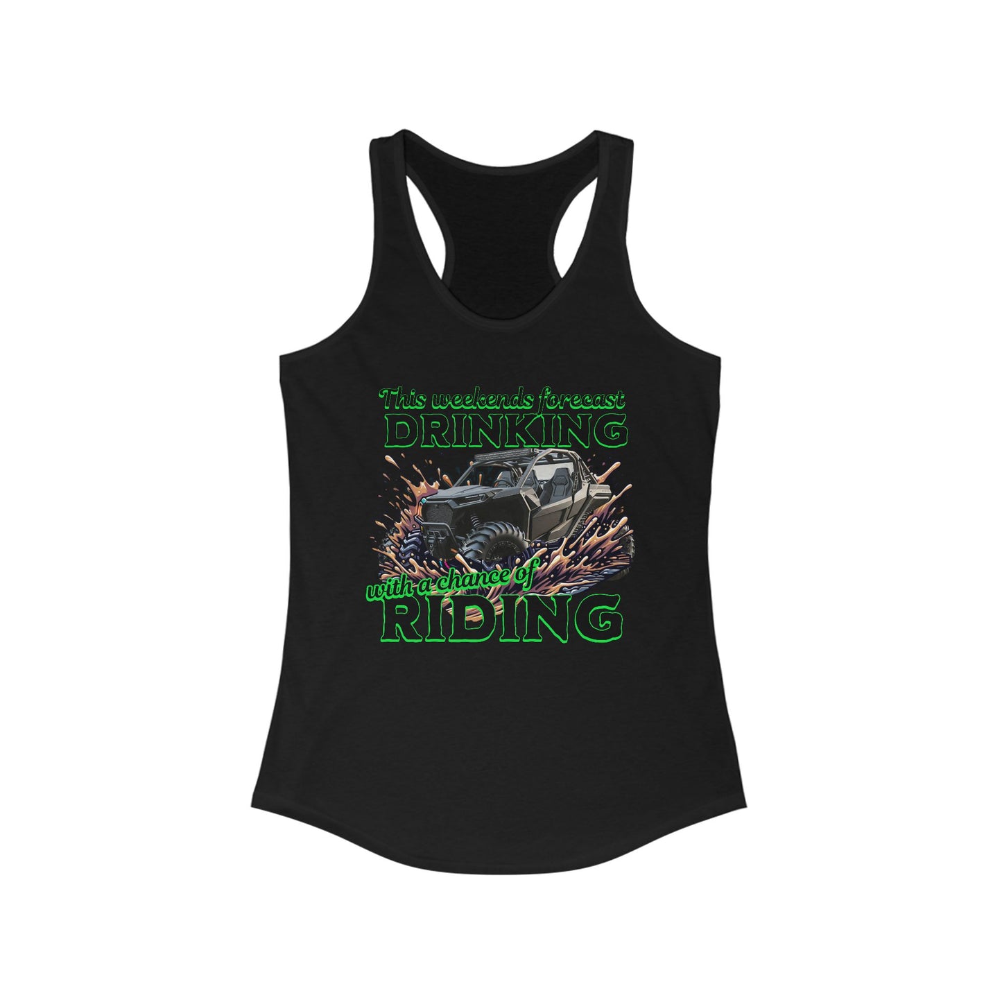 Weekend Vibes Racerback Tank: Perfect for Riding & Drinking, Summer Fun Tank, Gift for Bikers, Outdoor Adventure Top, Cozy Summer Wear