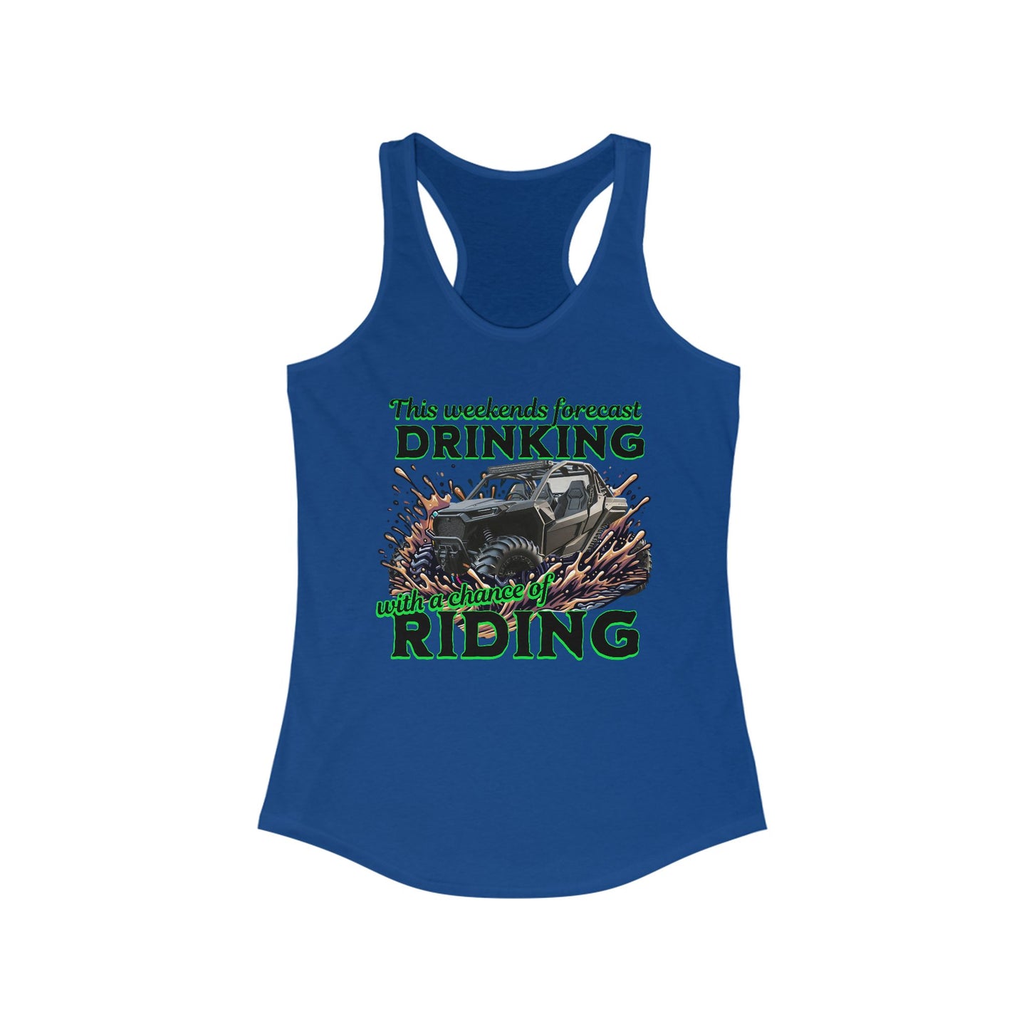 Weekend Vibes Racerback Tank: Perfect for Riding & Drinking, Summer Fun Tank, Gift for Bikers, Outdoor Adventure Top, Cozy Summer Wear