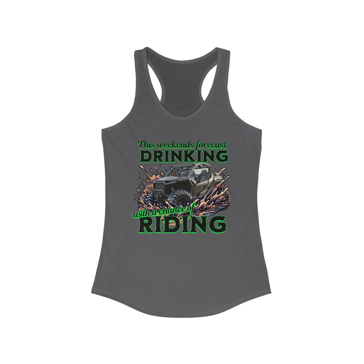 Weekend Vibes Racerback Tank: Perfect for Riding & Drinking, Summer Fun Tank, Gift for Bikers, Outdoor Adventure Top, Cozy Summer Wear